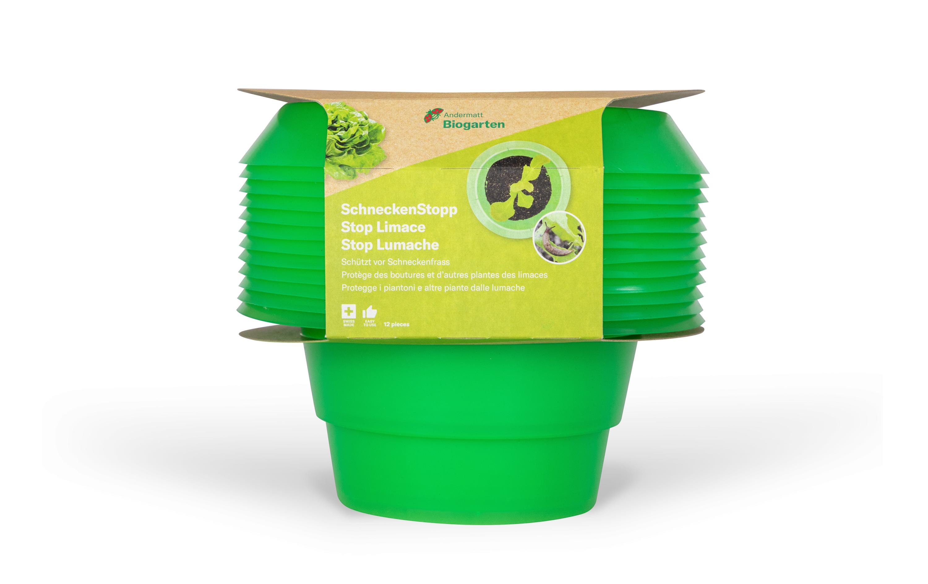Andermatt Biogarten SchneckenStopp PP, 12 Stück, Grün