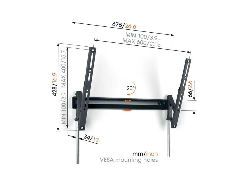 Vogel's Wandhalterung TVM 3615 Schwarz Vogel's Wandhalterung TVM 3615 Schwarz
