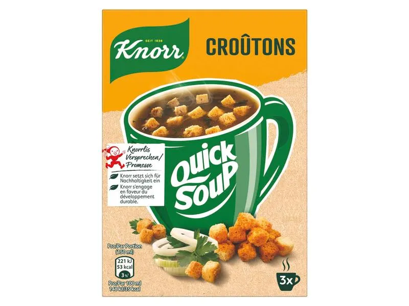 Knorr Quick Soup Croûtons 3 Portionen Knorr Quick Soup Croûtons 3 Portionen