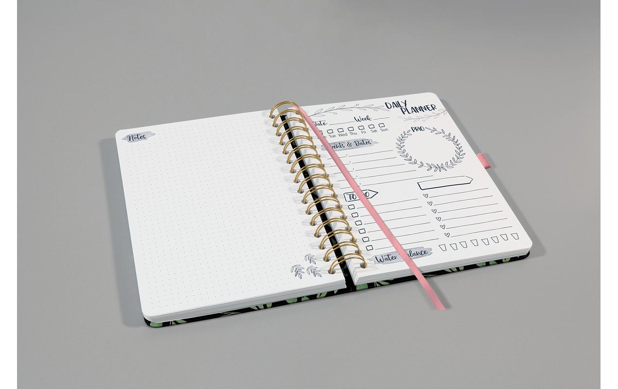 Jolie Tagesplaner Flower Love A5, undatiert, Grün/Rosa/Schwarz Jolie Tagesplaner Flower Love A5, undatiert, Grün/Rosa/Schwarz