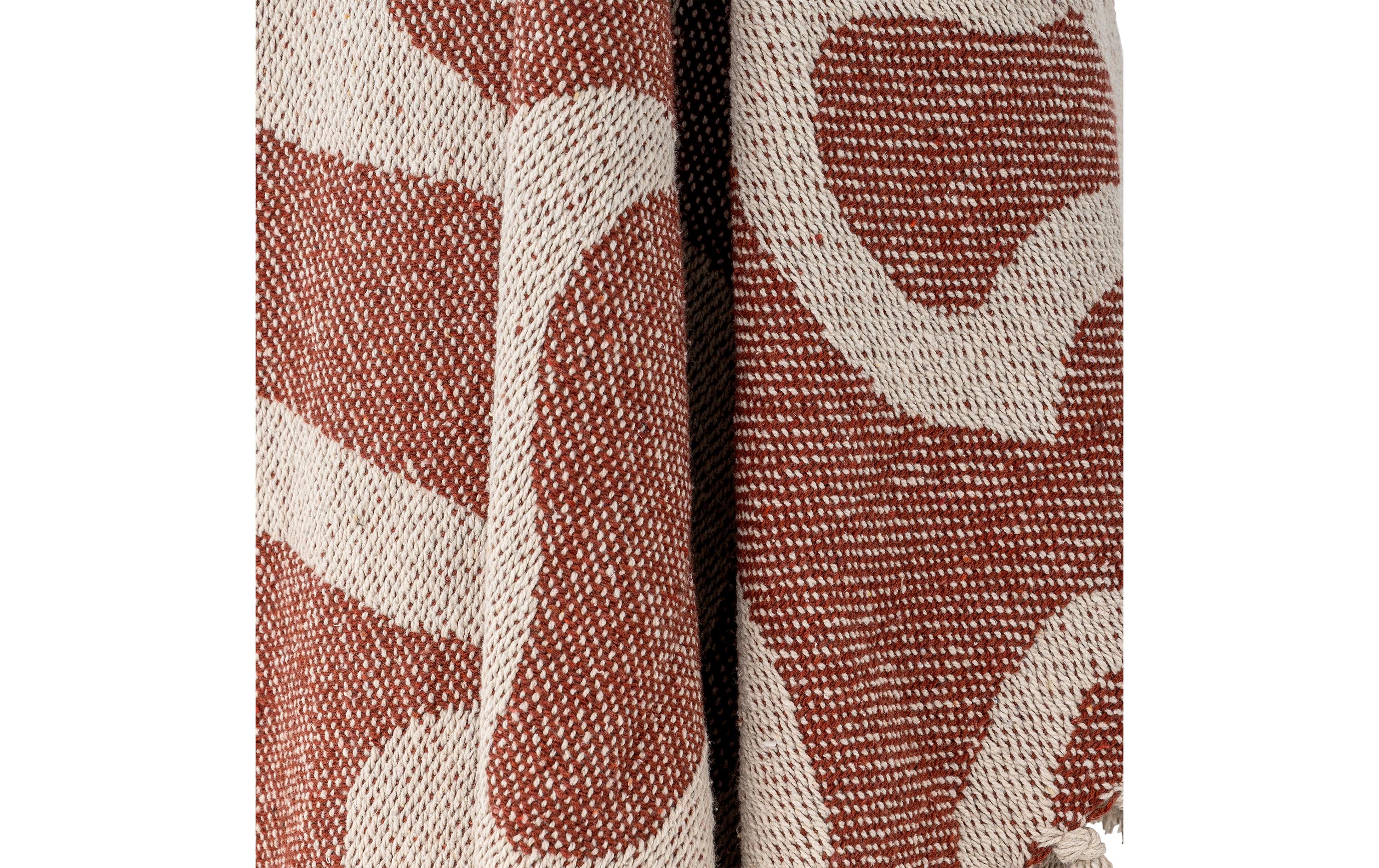 Bloomingville Decke Salobre 160 x 130 cm, Braun/Weiss