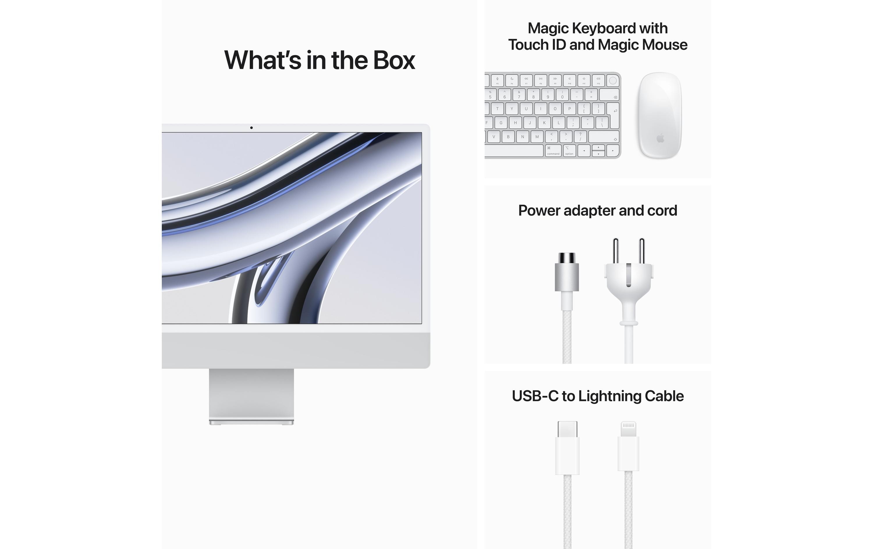 Apple iMac 24 M3 10C GPU / 512 GB / 8 GB Silber