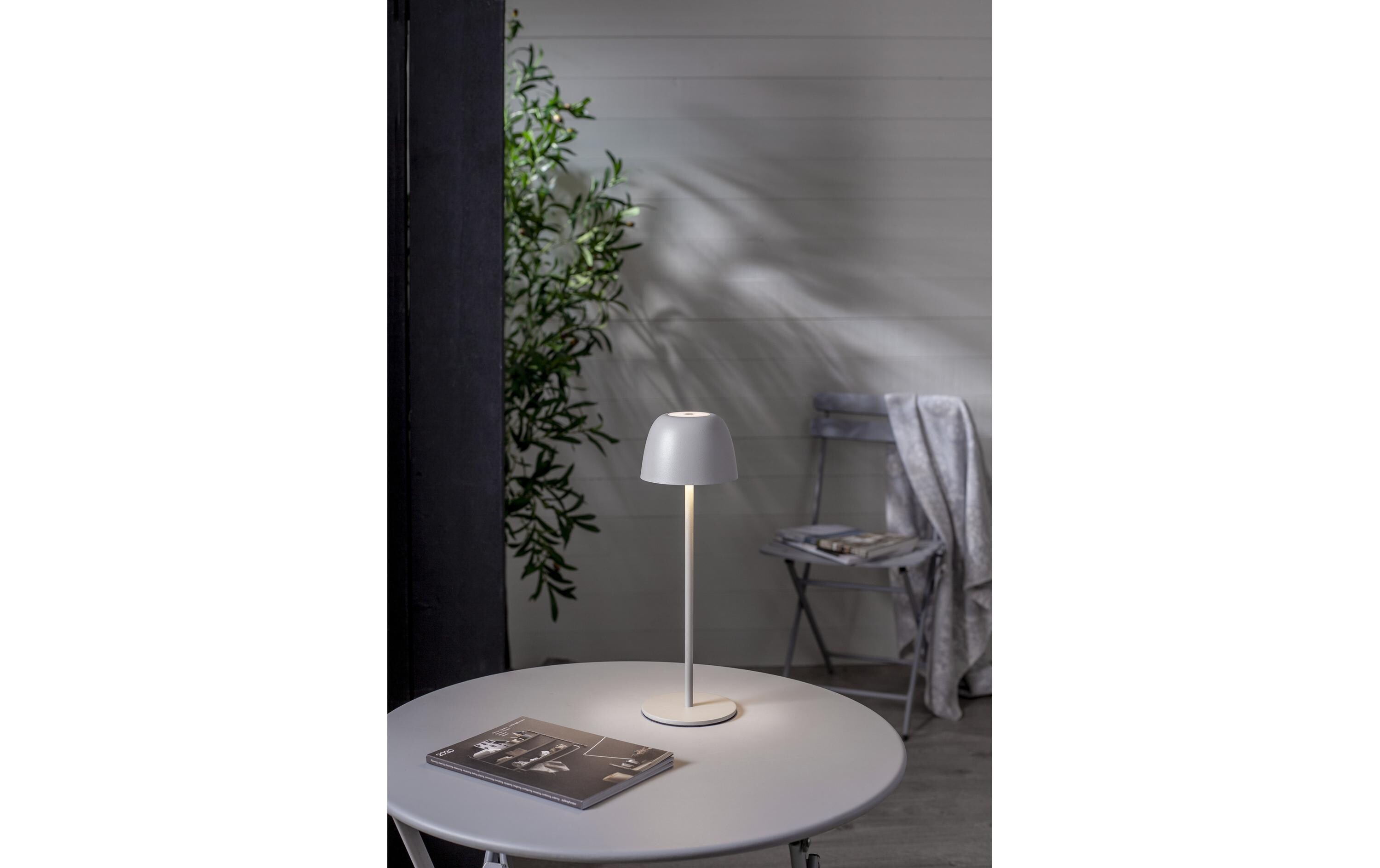 Star Trading Akku-Tischleuchte Ronda IP54, Warmweiss, Grau