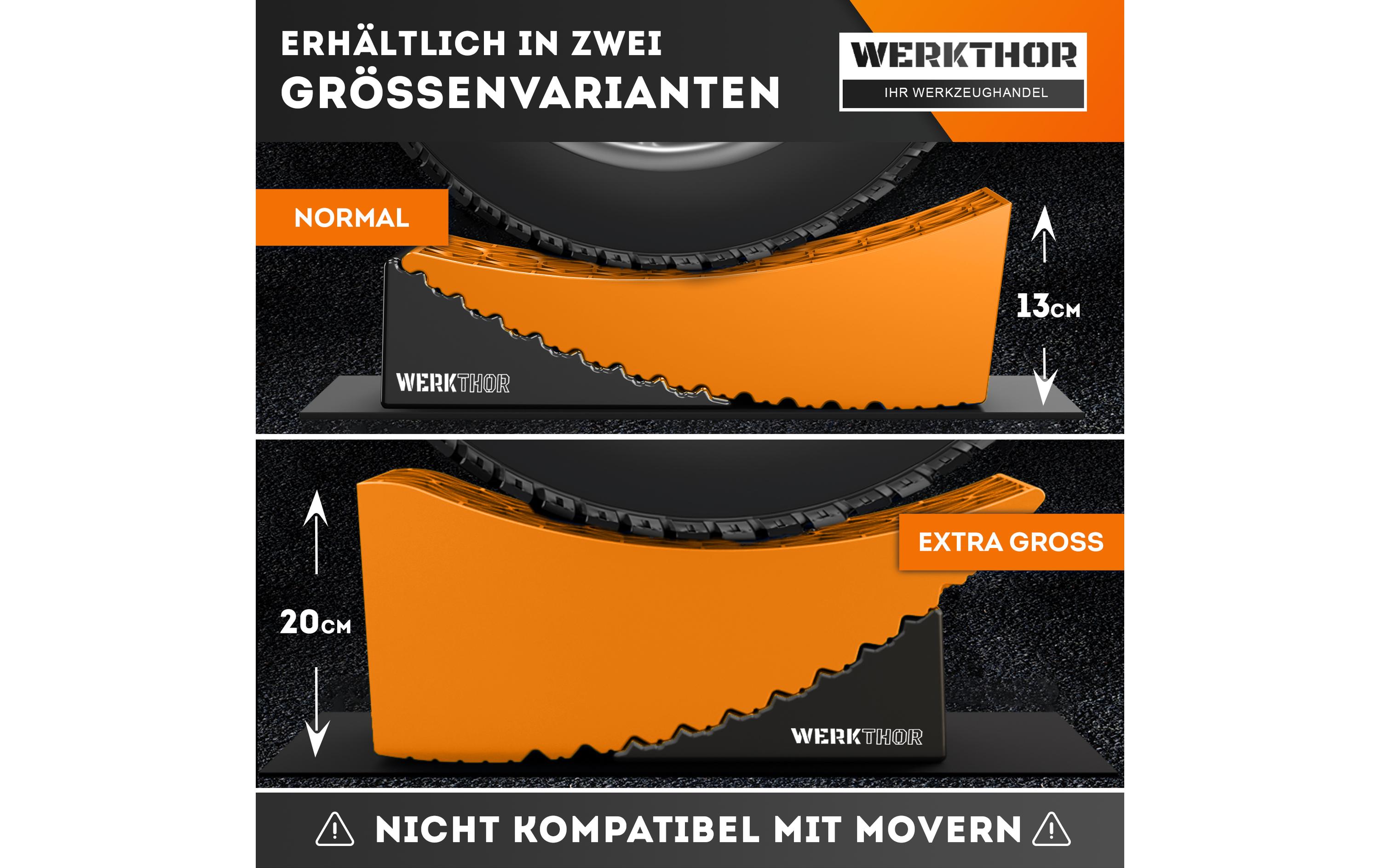 Werkthor Stufenlose Auffahrkeile 2er Set, Orange