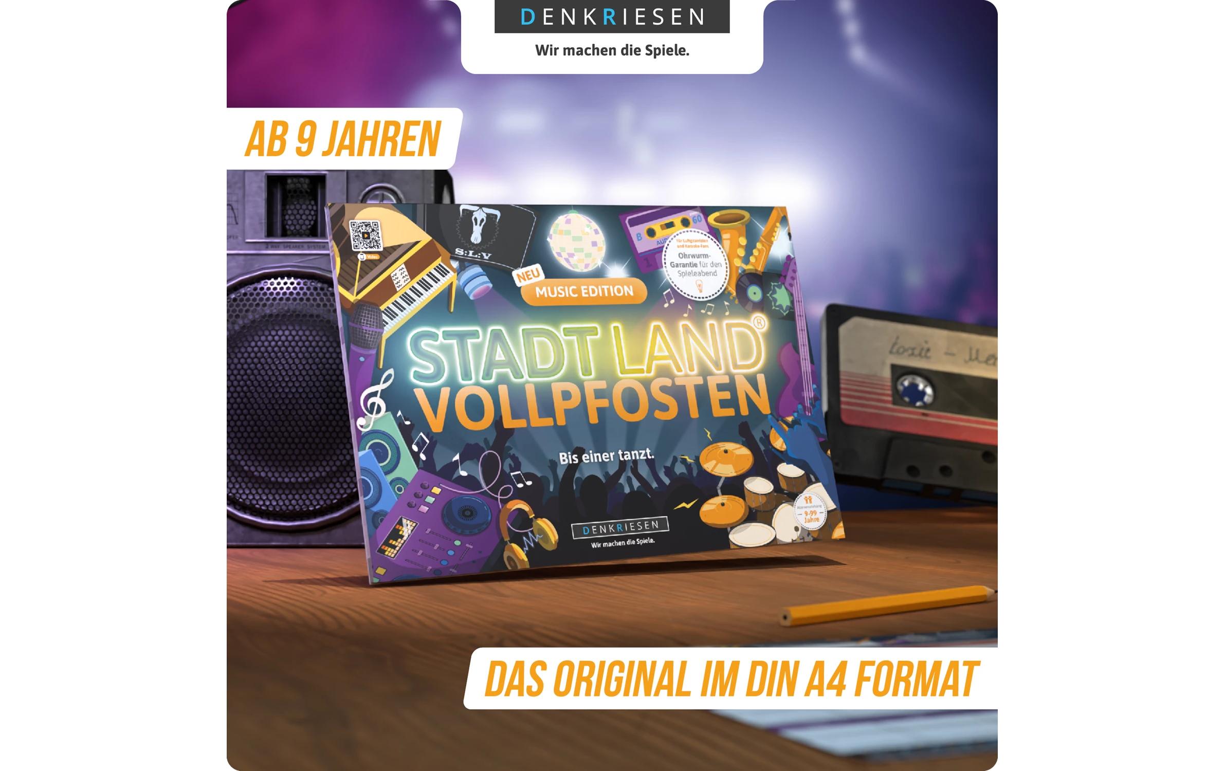 Denkriesen Familienspiel Stadt Land Vollpfosten Music Edition -DE-