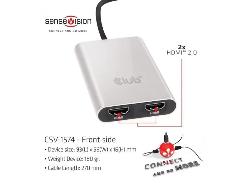 Club 3D Adapter CSV-1574 Thunderbolt 3 - HDMI Club 3D Adapter CSV-1574 Thunderbolt 3 - HDMI