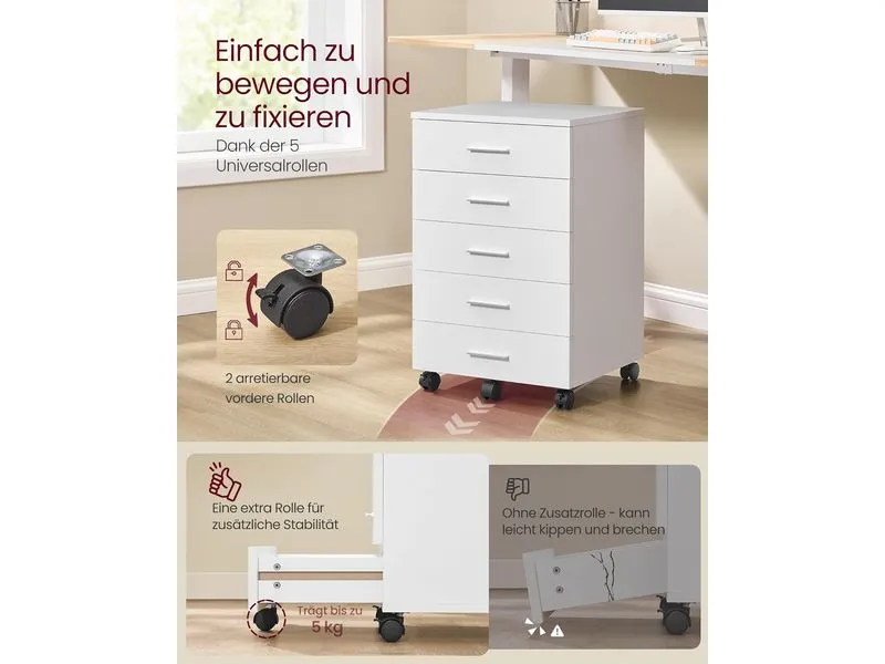 Songmics Multifunktionswagen 42 x 40 x 65.7 cm, Weiss Songmics Multifunktionswagen 42 x 40 x 65.7 cm, Weiss