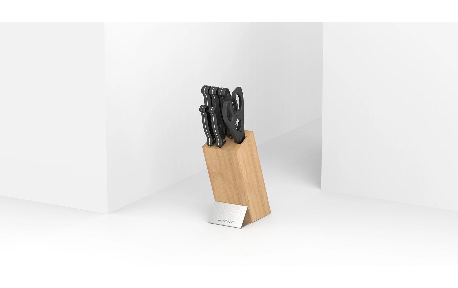 BergHOFF Messerblock-Set mit Messer Dina Pica 7-teilig Braun/Schwarz