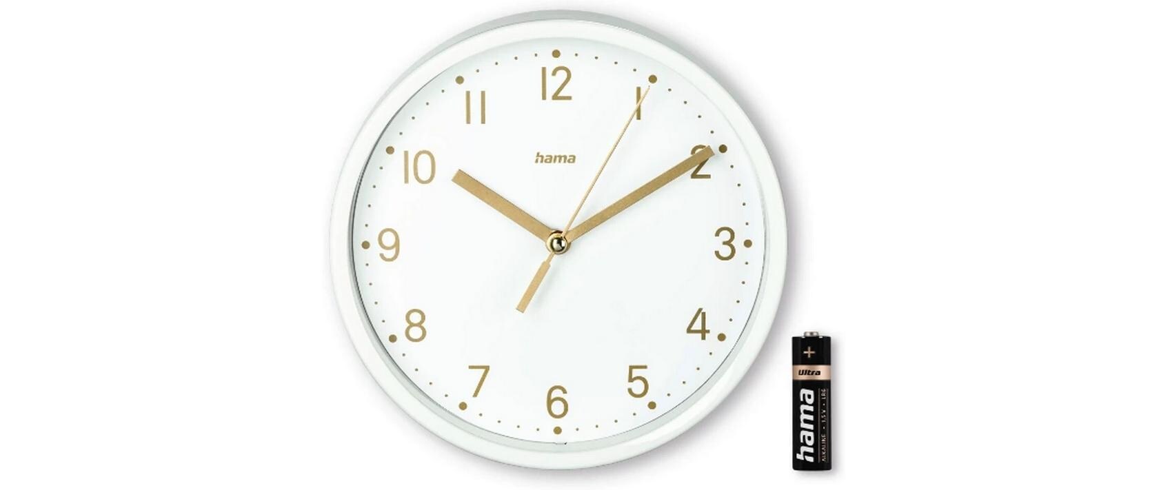 Hama Tischuhr Madeira Ø 16 cm, Weiss