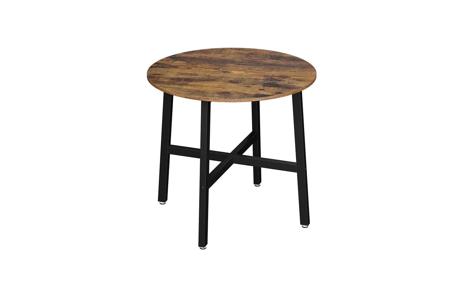 VASAGLE Tisch rund 80 x 75 cm, Braun/Schwarz VASAGLE Tisch rund 80 x 75 cm, Braun/Schwarz