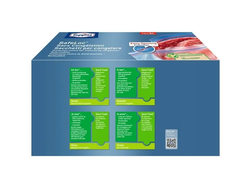 Toppits Gefrierbeutel 3 l Multipack 70 Stück Toppits Gefrierbeutel 3 l Multipack 70 Stück