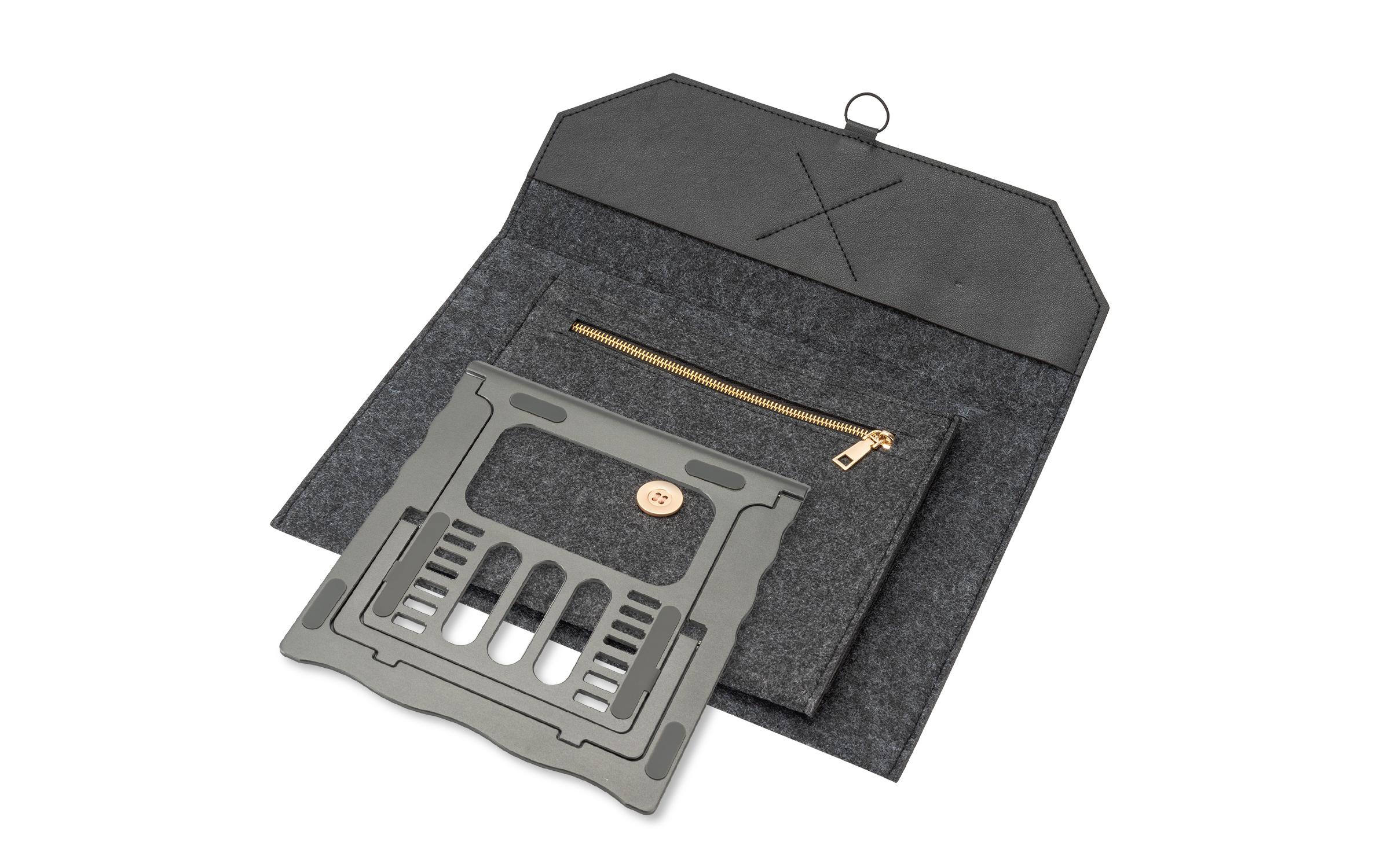 4smarts Notebook-Sleeve Felty+ FoldStand ErgoFix 13 Dunkelgrau