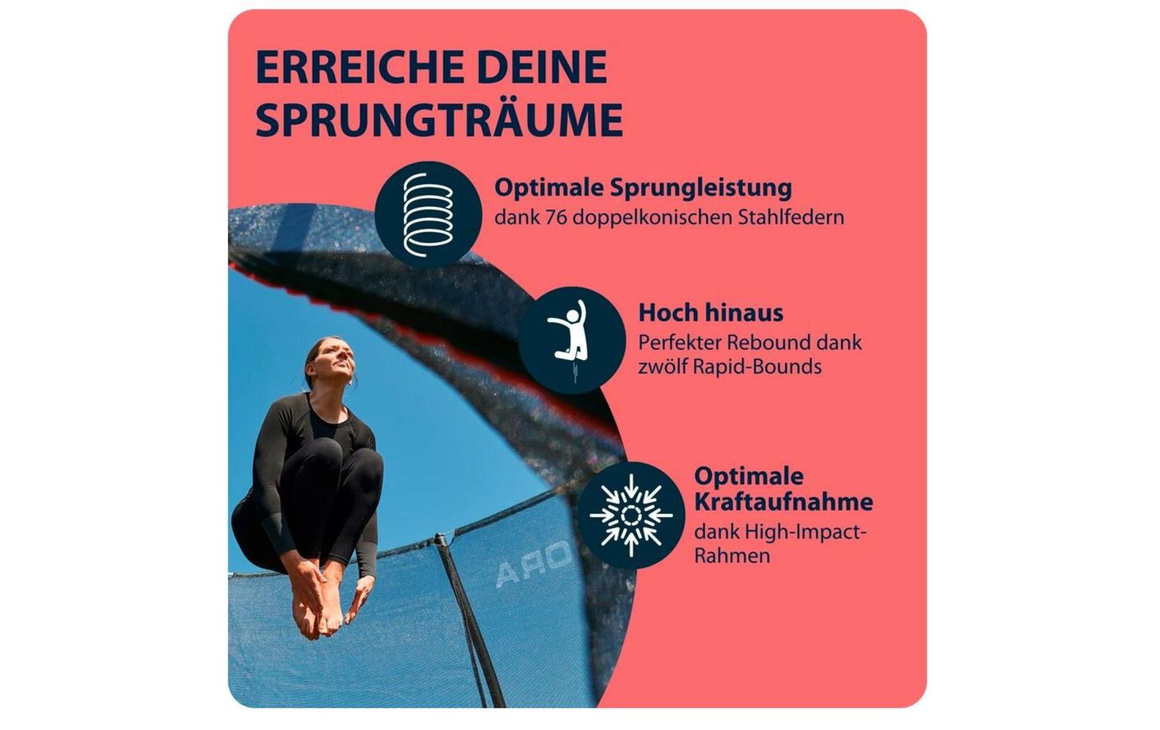 Hudora Trampolin 4square 366 x 244 cm