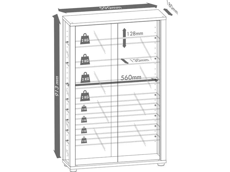 VCM Vitrine Vitrosa Maxi 59 x 114.3 cm, Kern-Nussbaum VCM Vitrine Vitrosa Maxi 59 x 114.3 cm, Kern-Nussbaum