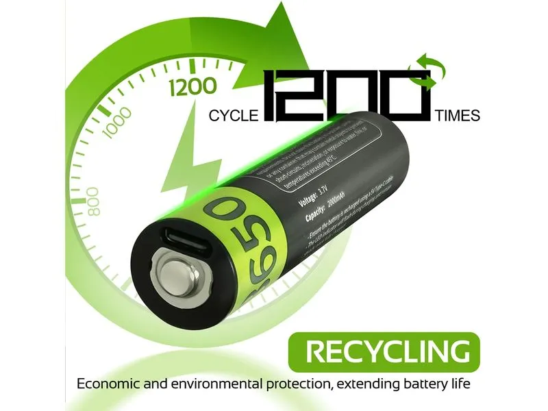 IILEER IILEER 18650 Lithium Akkus 2000 mAh 2 Stück IILEER IILEER 18650 Lithium Akkus 2000 mAh 2 Stück
