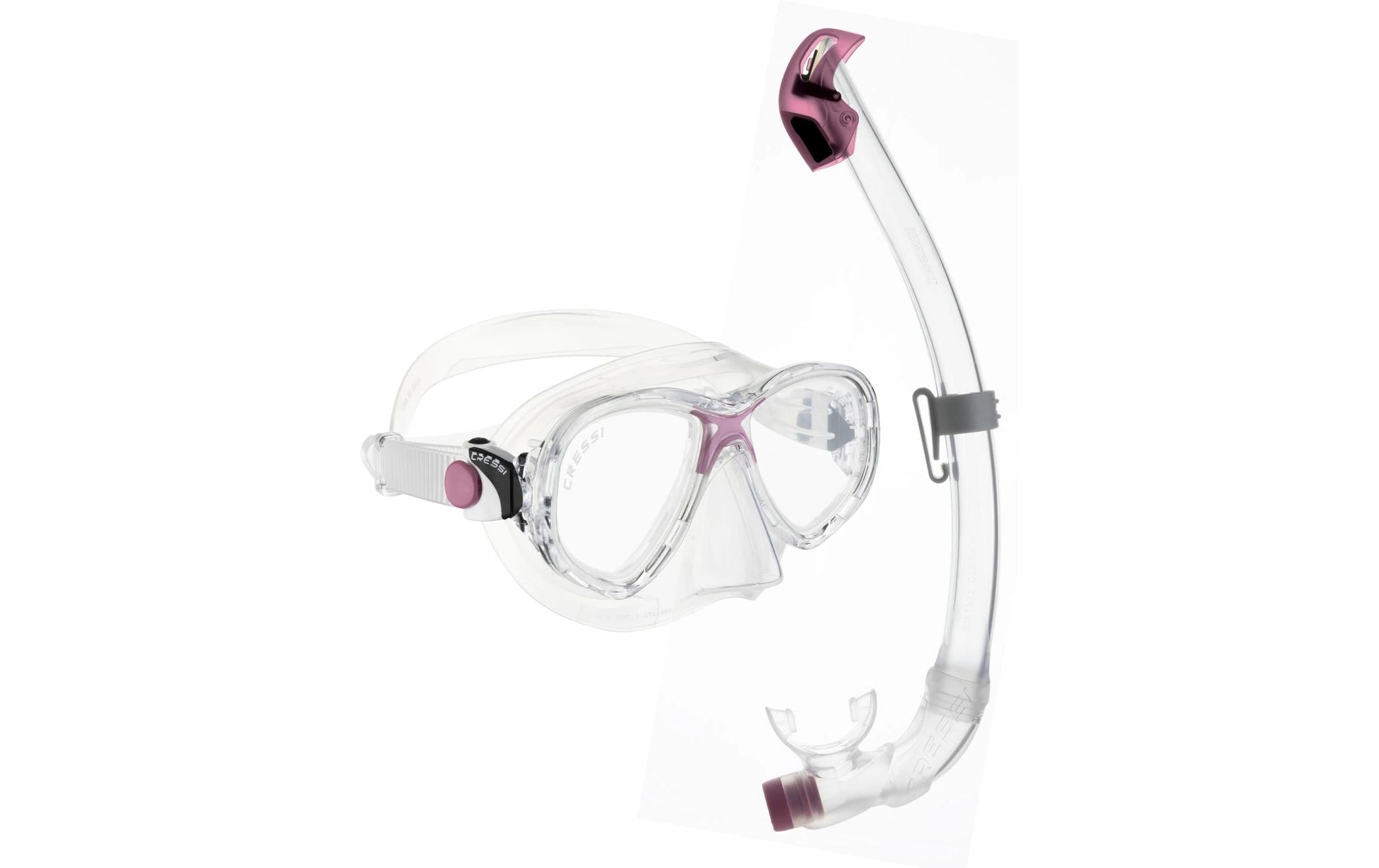 CRESSI Marea Junior + Seal Dry Snorkel Combo Clear/Pink