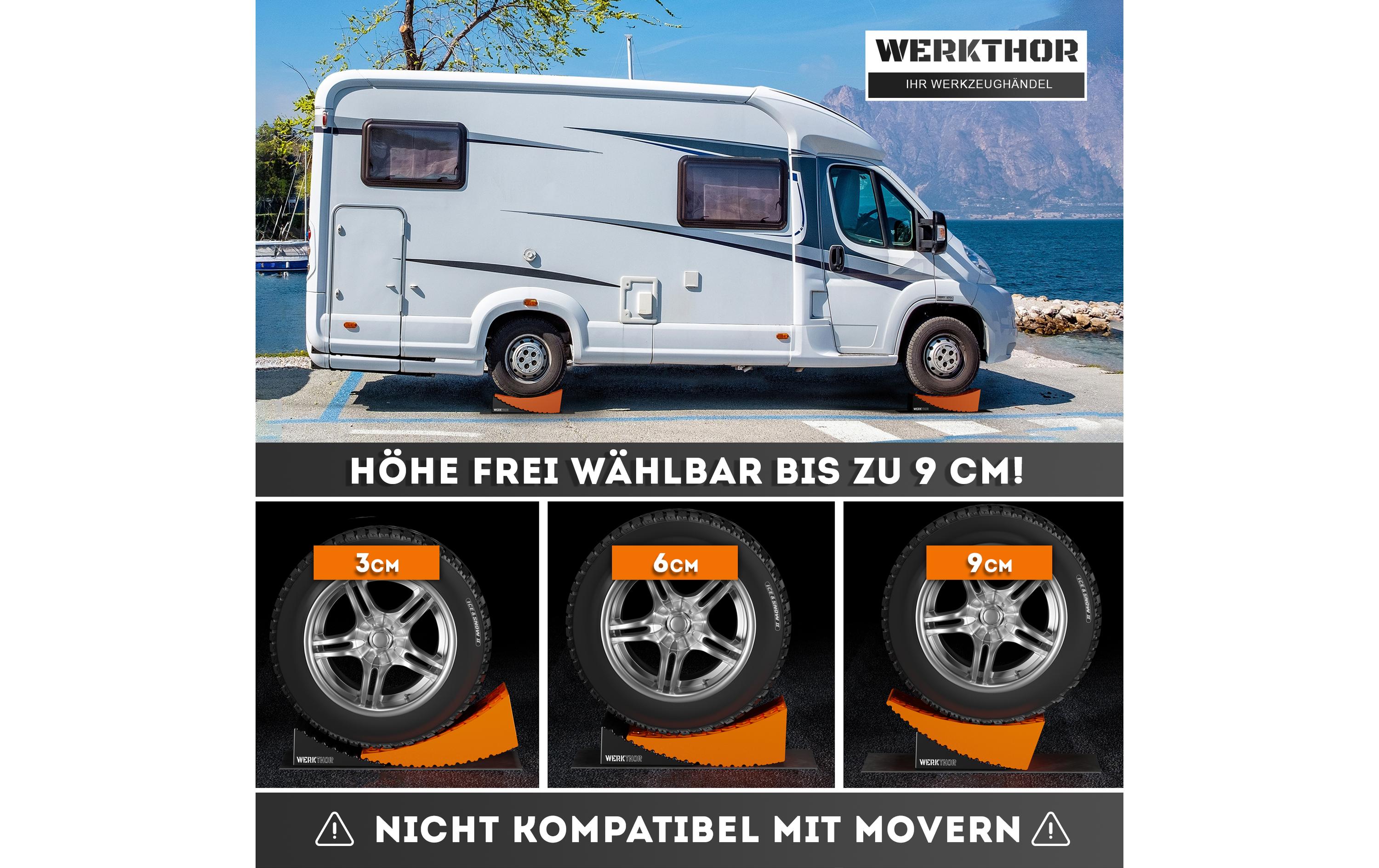 Werkthor Stufenlose Auffahrkeile 2er Set, Orange