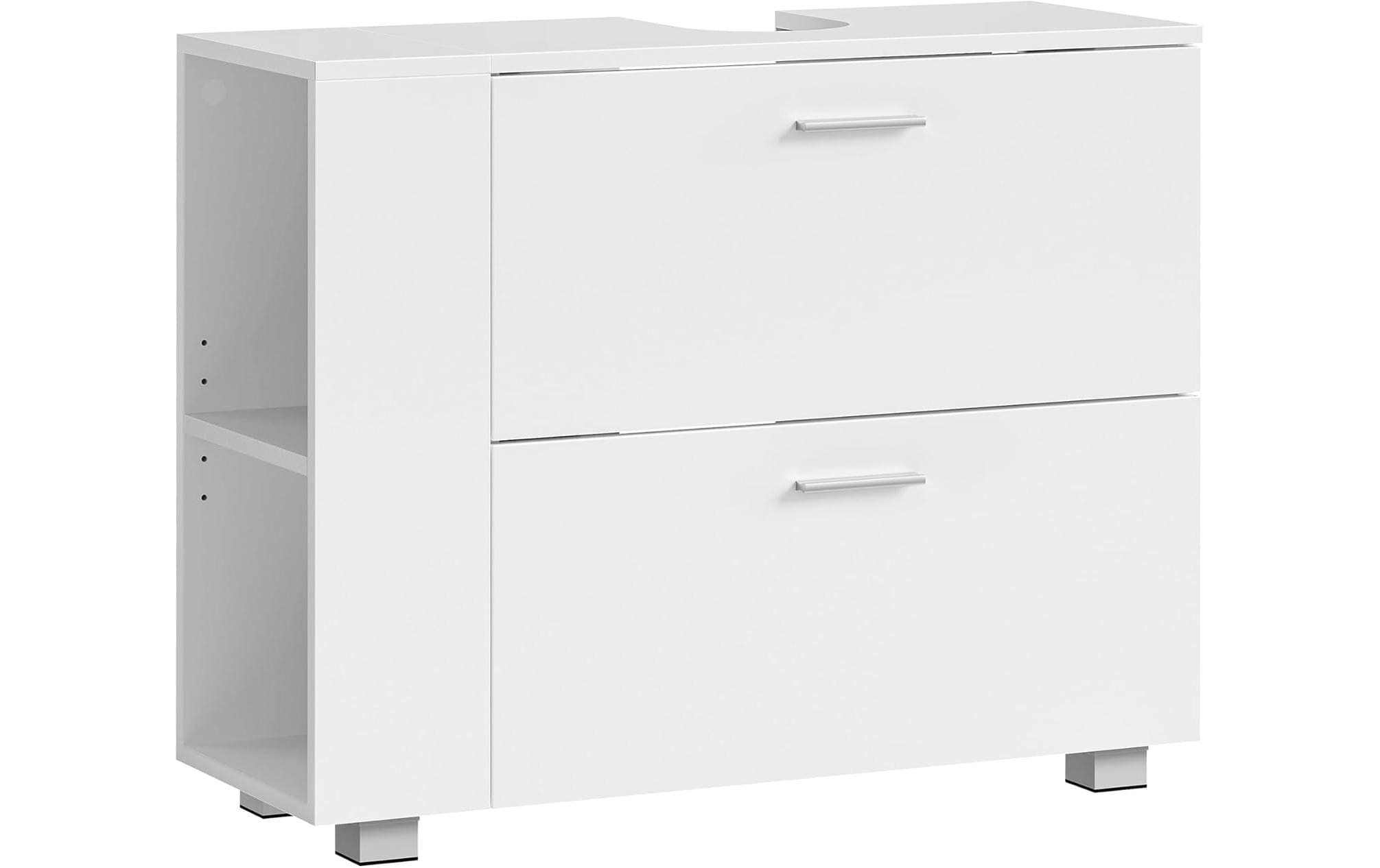 VASAGLE Waschbeckenunterschrank mit Fächern 80 x 64 cm, Weiss