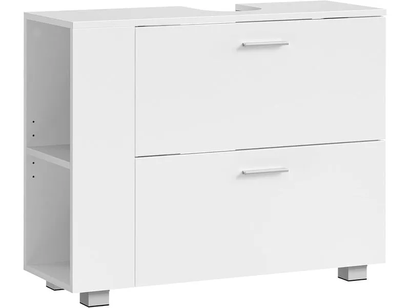 VASAGLE Waschbeckenunterschrank mit Fächern 80 x 64 cm, Weiss