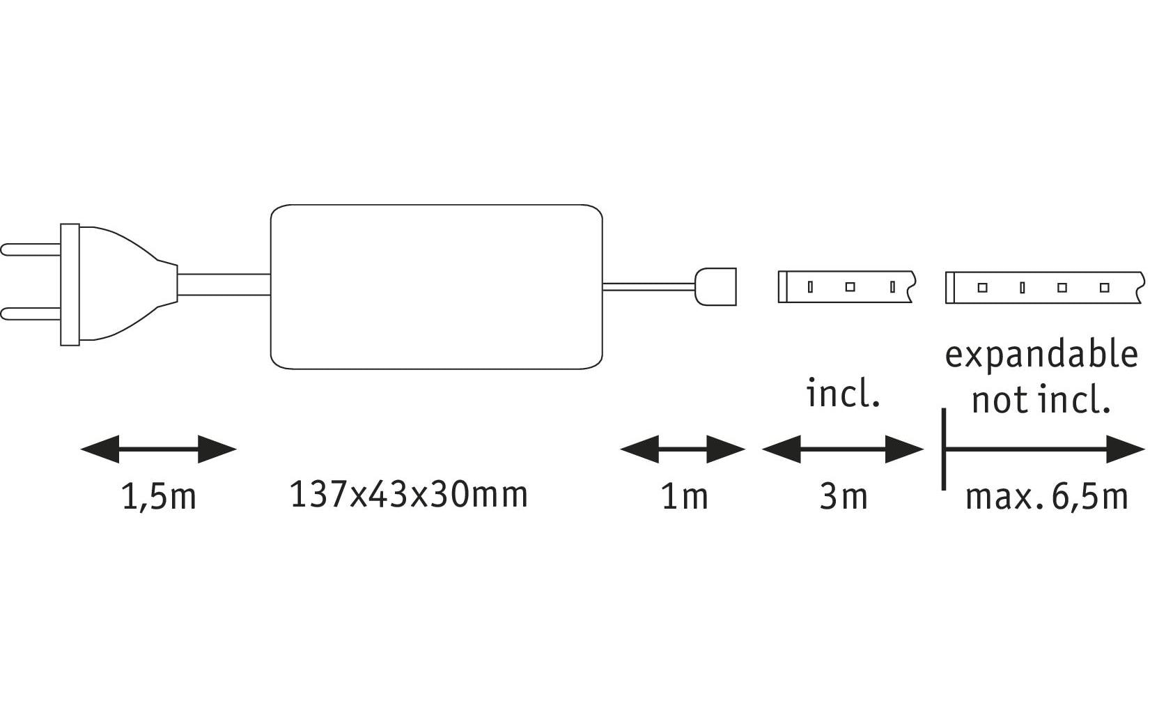 Paulmann LED-Stripe MaxLED 500 6500 K, 3 m Basisset Paulmann LED-Stripe MaxLED 500 6500 K, 3 m Basisset