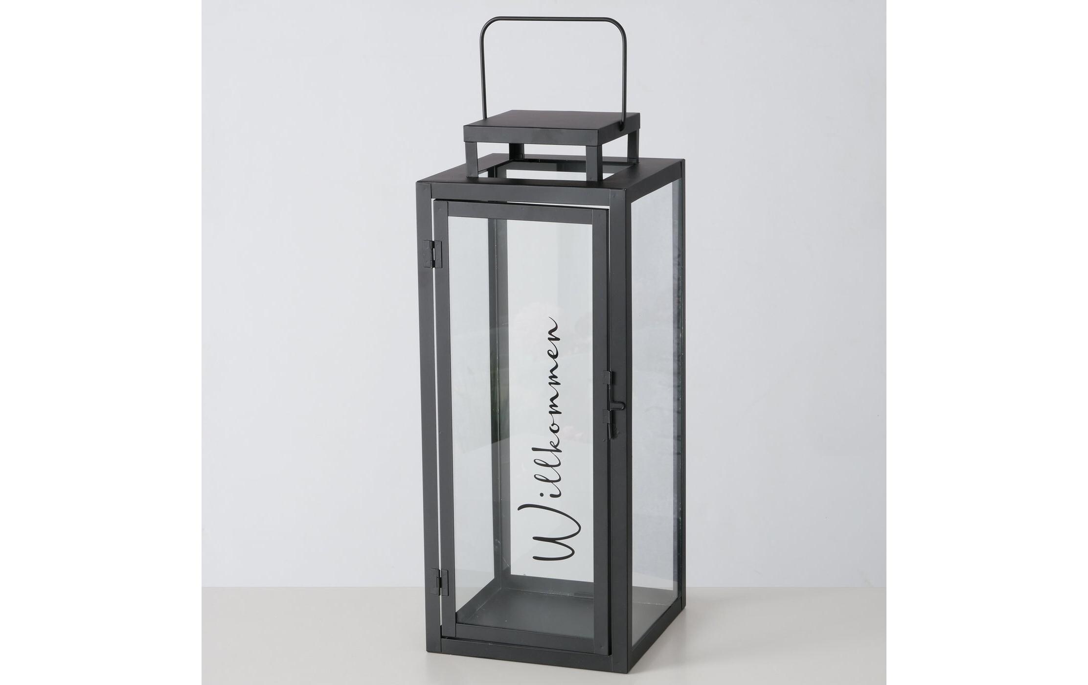 Boltze Laterne Berlin 2-teilig, 40 cm/50 cm, Schwarz