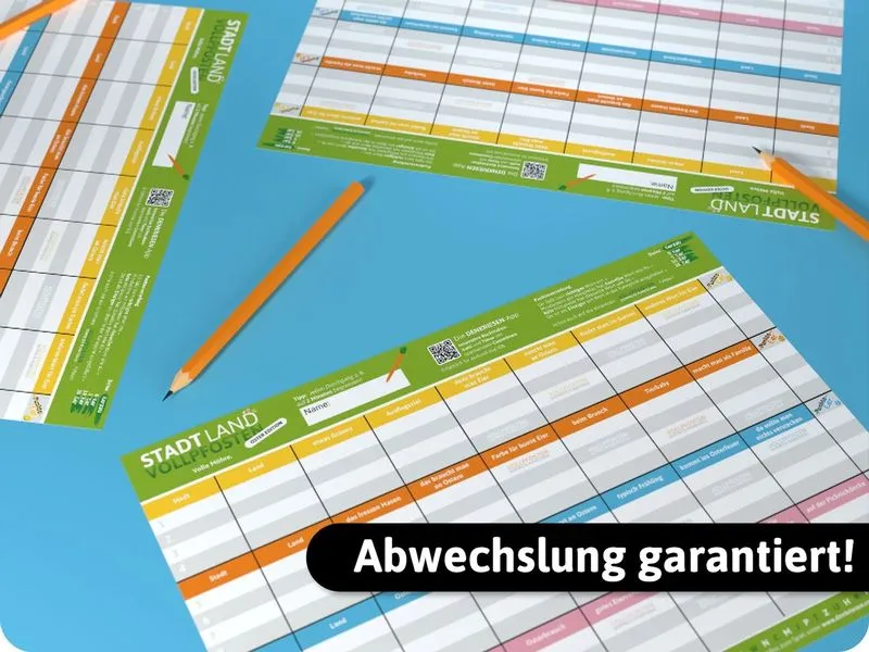 Denkriesen Partyspiel Stadt Land Vollpfosten Oster Edition