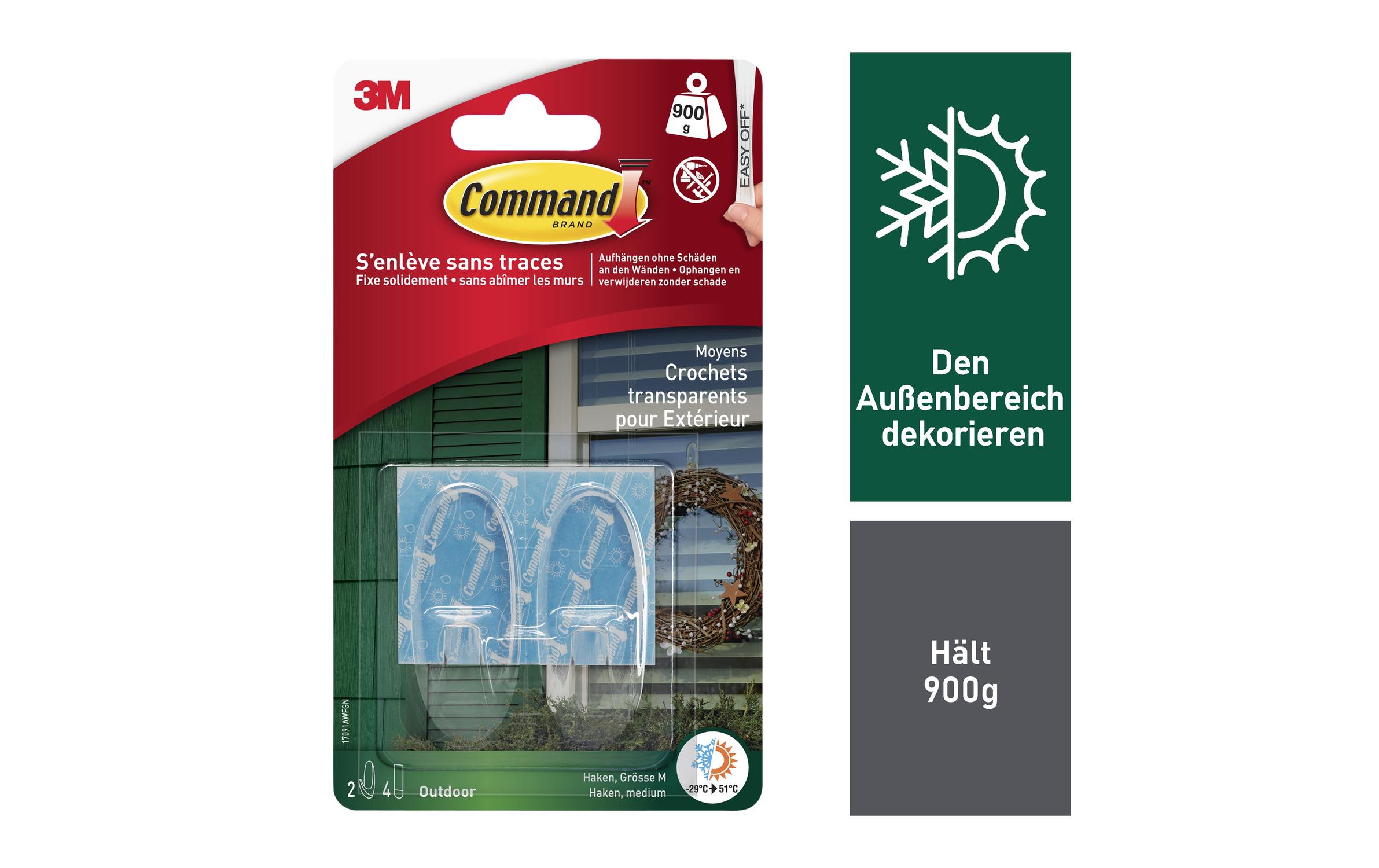 Command Haken Command M Outdoor Transparent, 900 g