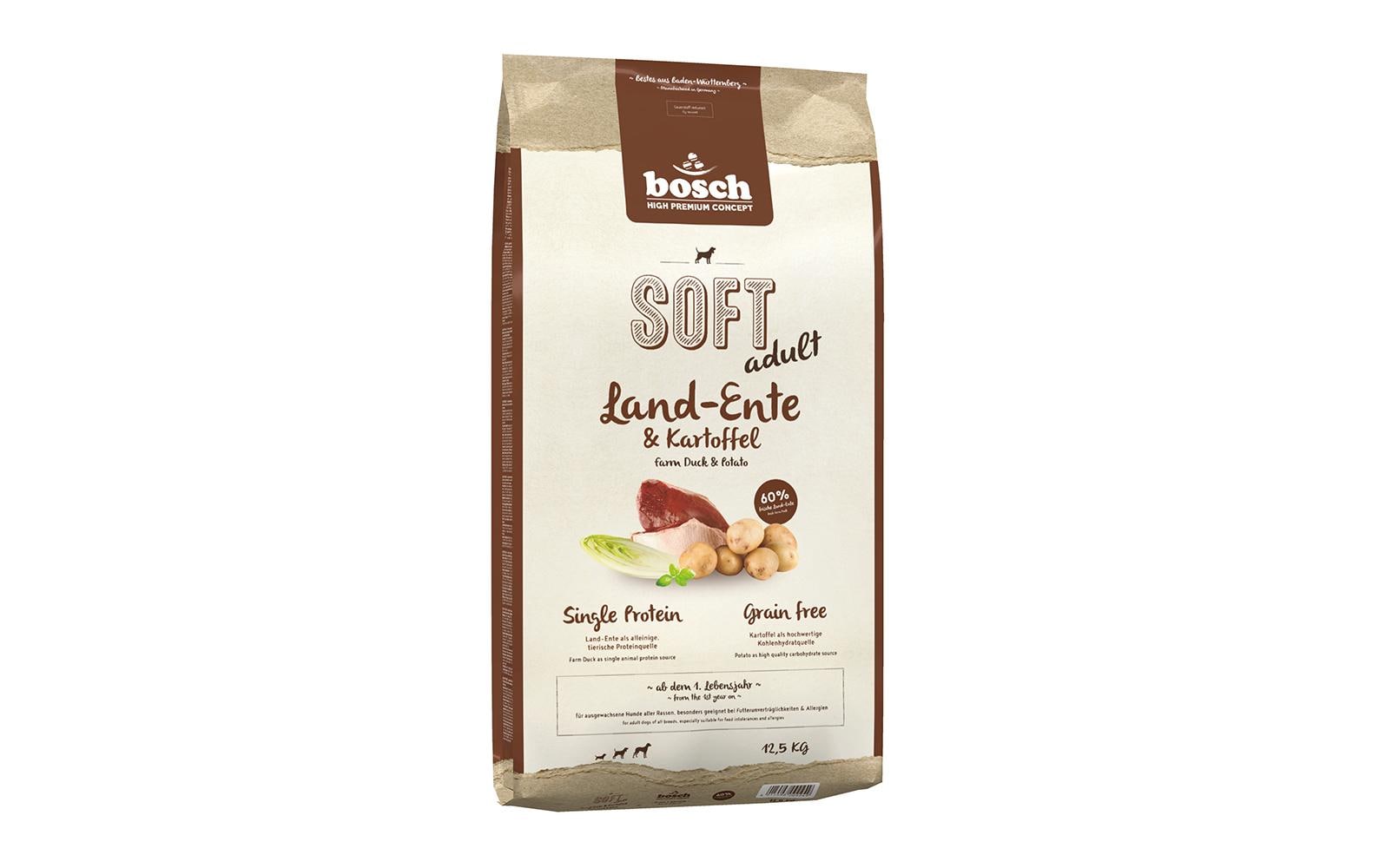Bosch Tiernahrung Halbfeuchtfutter Soft Adult, Landente & Kartoffel, 12.5 kg