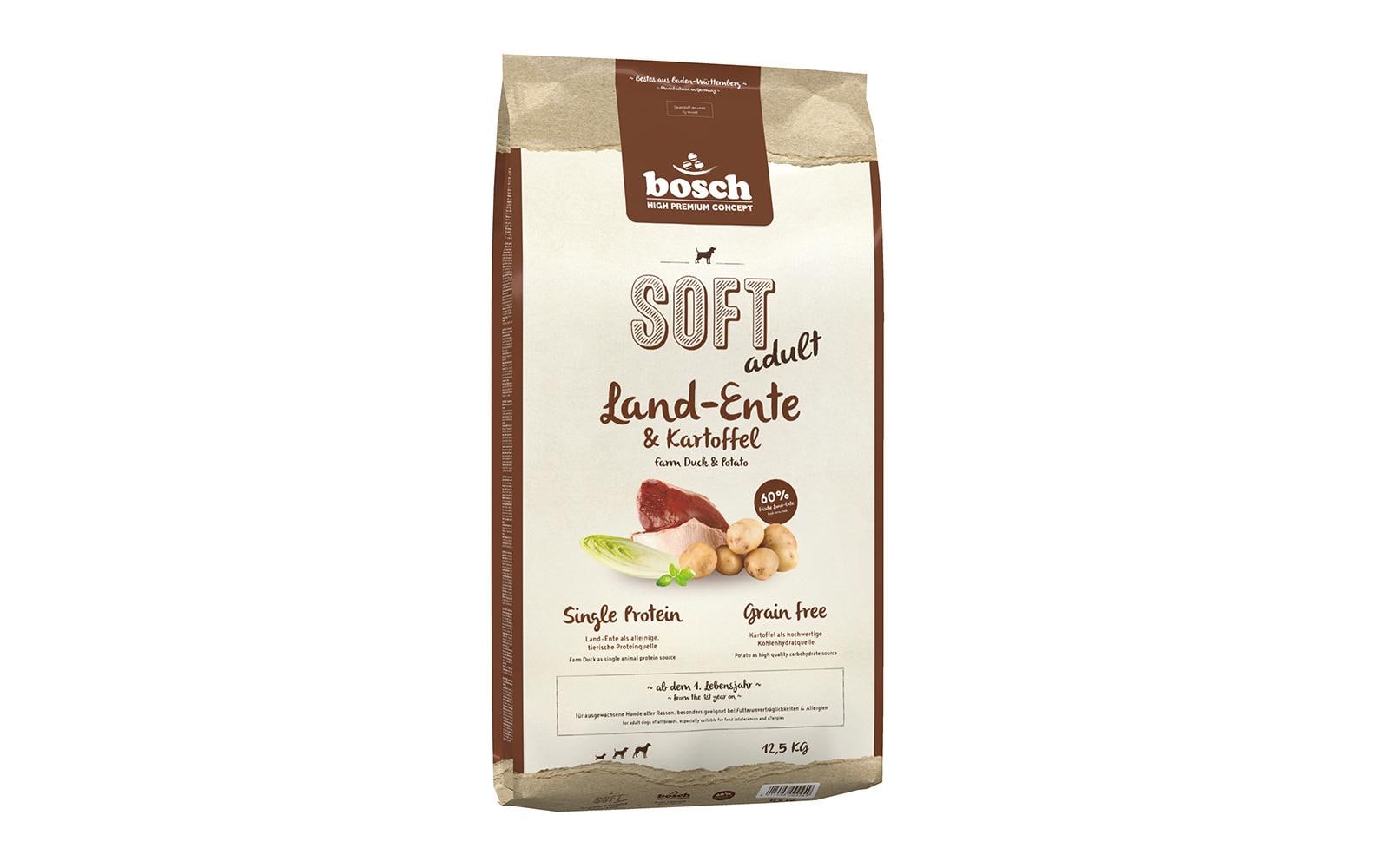 Bosch Tiernahrung Halbfeuchtfutter Soft Adult, Landente & Kartoffel, 12.5 kg Bosch Tiernahrung Halbfeuchtfutter Soft Adult, Landente & Kartoffel, 12.5 kg