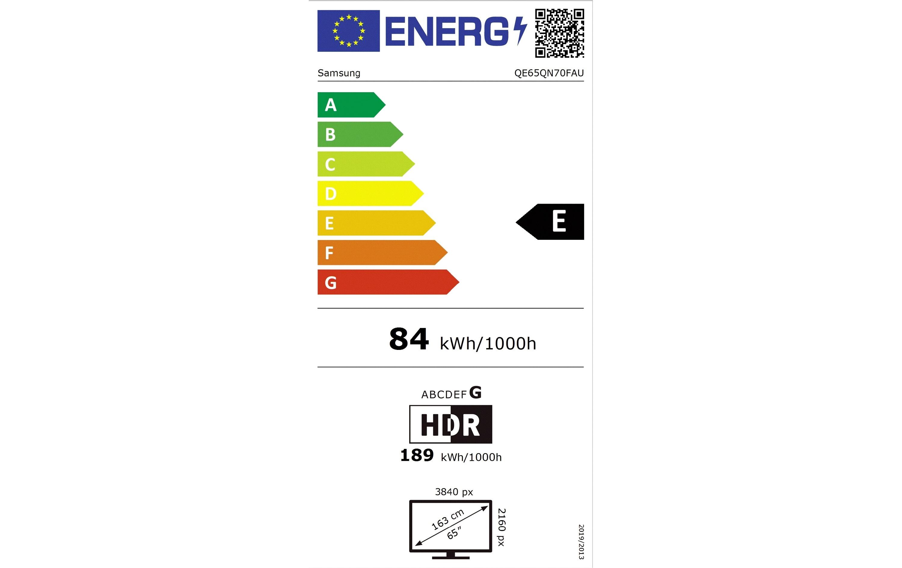 Samsung TV QE65QN70F 65'' QN70F Neo QLED 4K Mini LED AI TV, 2025