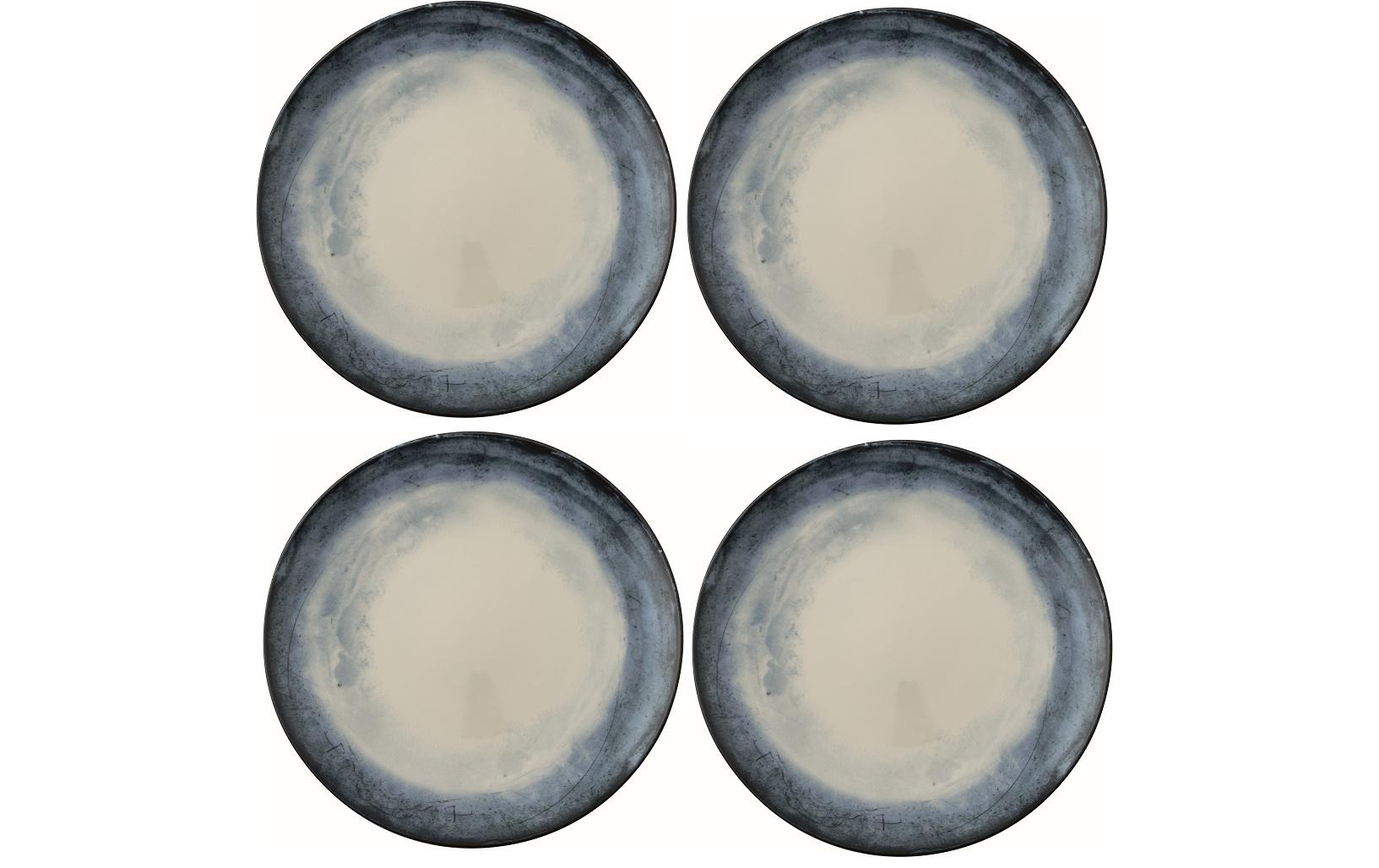 Arthur Krupp Speiseteller Shade Sea Ø 27.5 cm, 4 Stück, Blau/Weiss