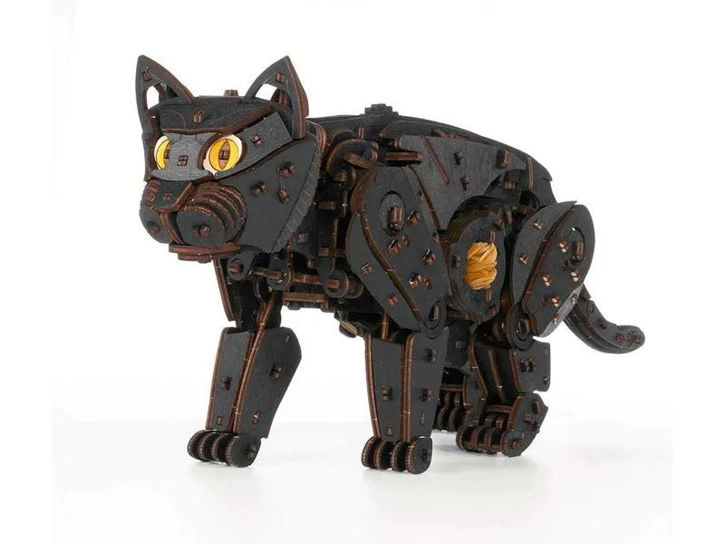 Eco-Wood-Art Bausatz Katze Schwarz