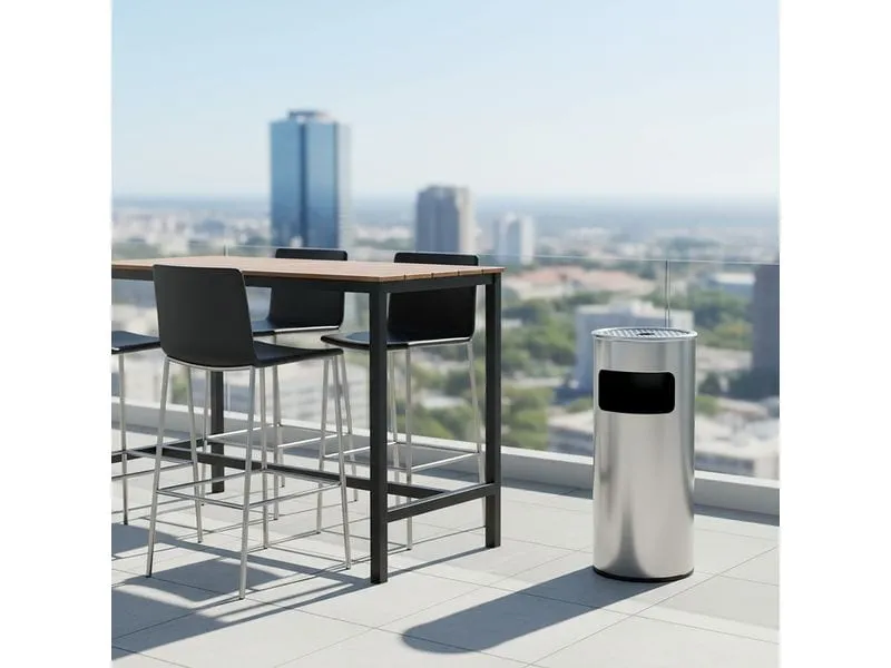 relaxdays Standaschenbecher Silber/Hellgrau relaxdays Standaschenbecher Silber/Hellgrau