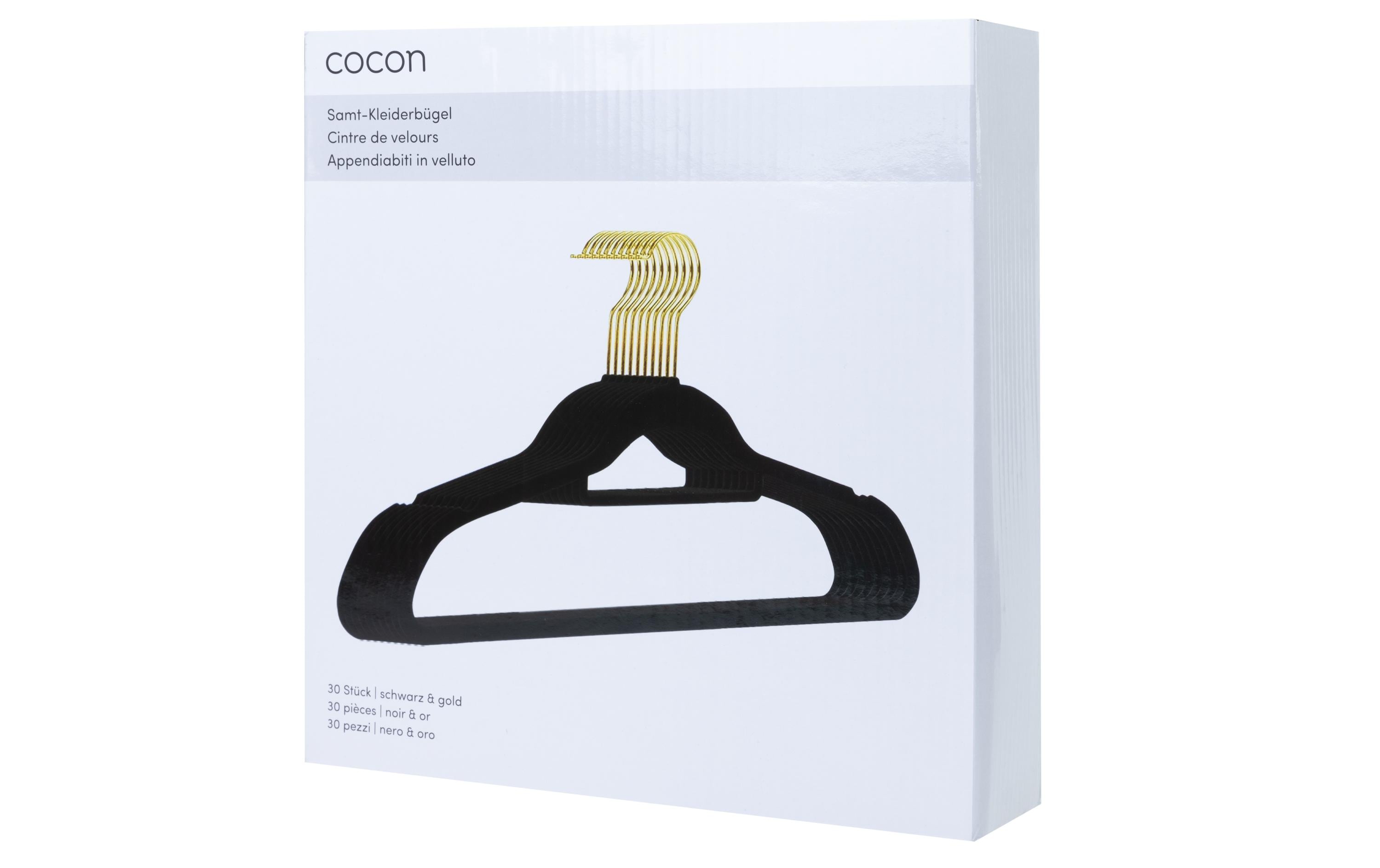 COCON Kleiderbügel 30 Stück, Schwarz
