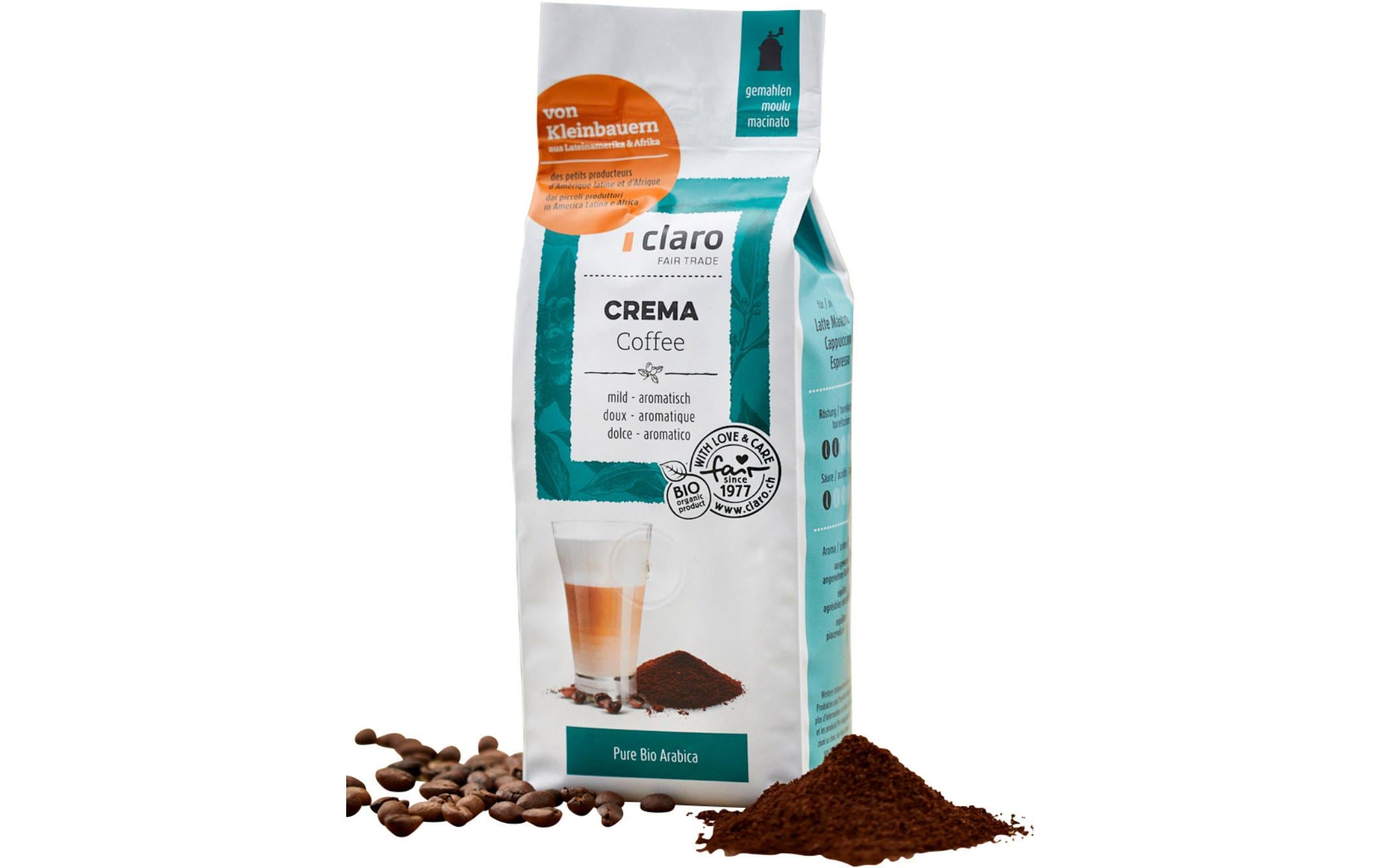 Claro Kaffee gemahlen Crema 250 g