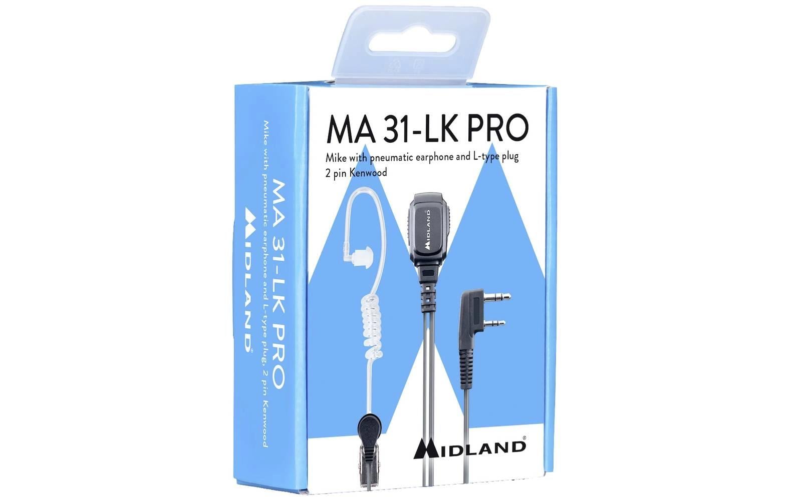 Midland Headset MA 31-LK Pro Schwarz, Kabel 1 m Midland Headset MA 31-LK Pro Schwarz, Kabel 1 m