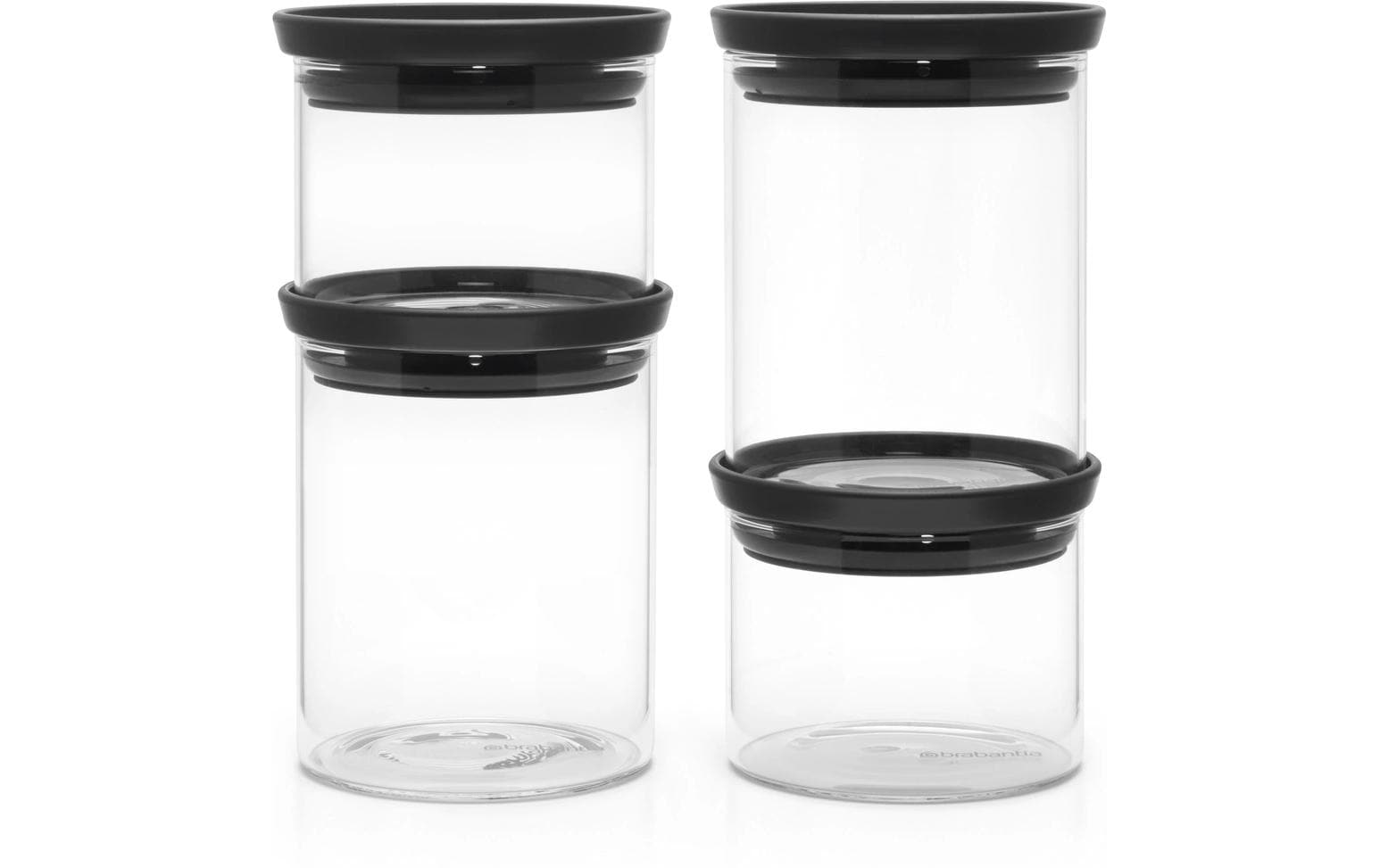 Brabantia Vorratsbehälter stapelbar 4 Stück, Transparent