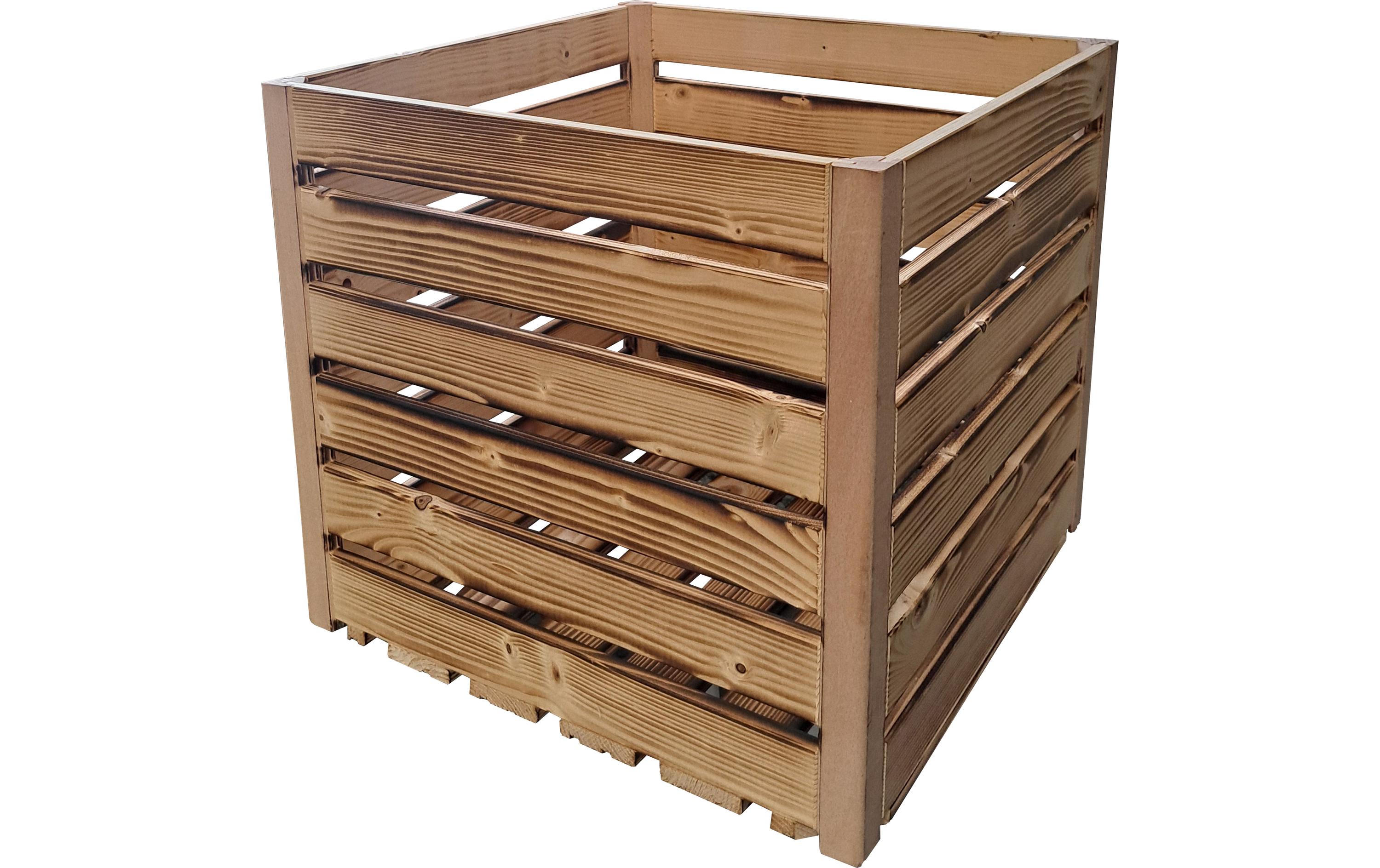 Holz Zollhaus Holzharasse geflammt, 35 x 35 x 32 cm