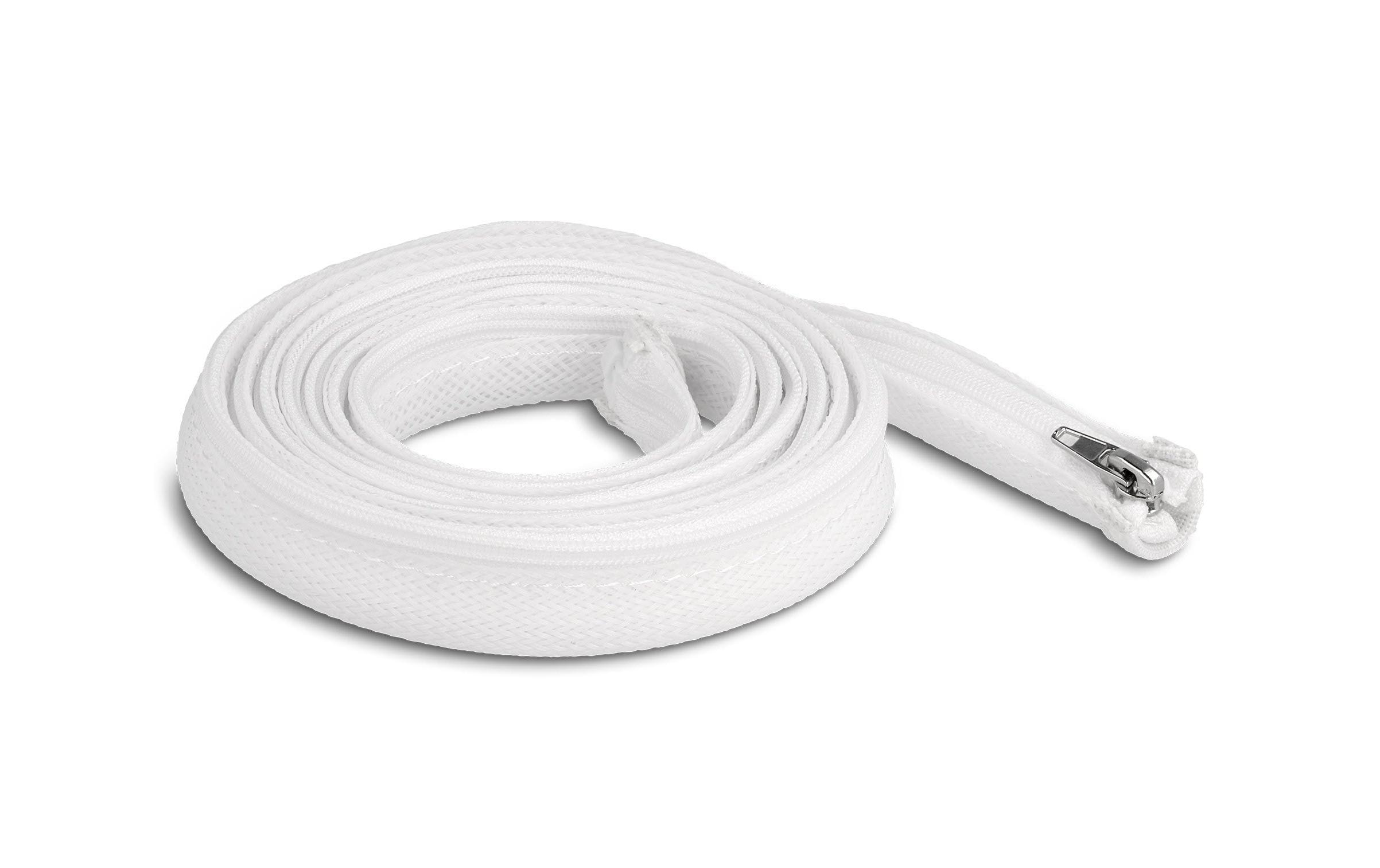 Delock Geflechtschlauch mit Reissverschluss 2 m x 20 mm Weiss