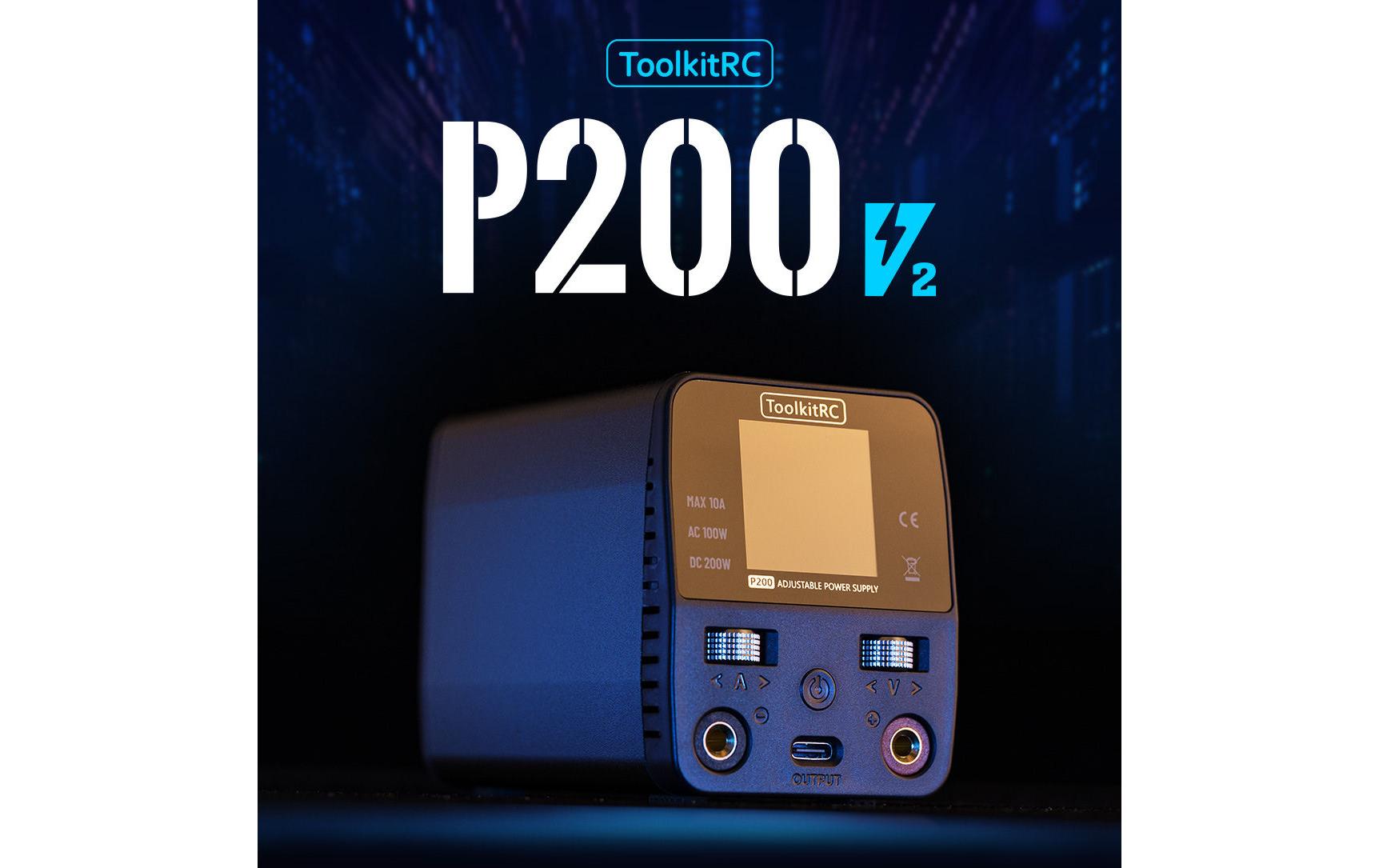 ToolkitRC RC Netzteil P200 V2 100 W 1-30 V DC, USB-C PD 65 W