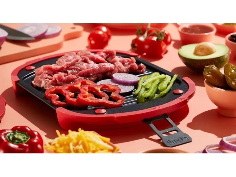 Lékué Mikrowellen-Grill XL 27 cm, Rot/Schwarz Lékué Mikrowellen-Grill XL 27 cm, Rot/Schwarz