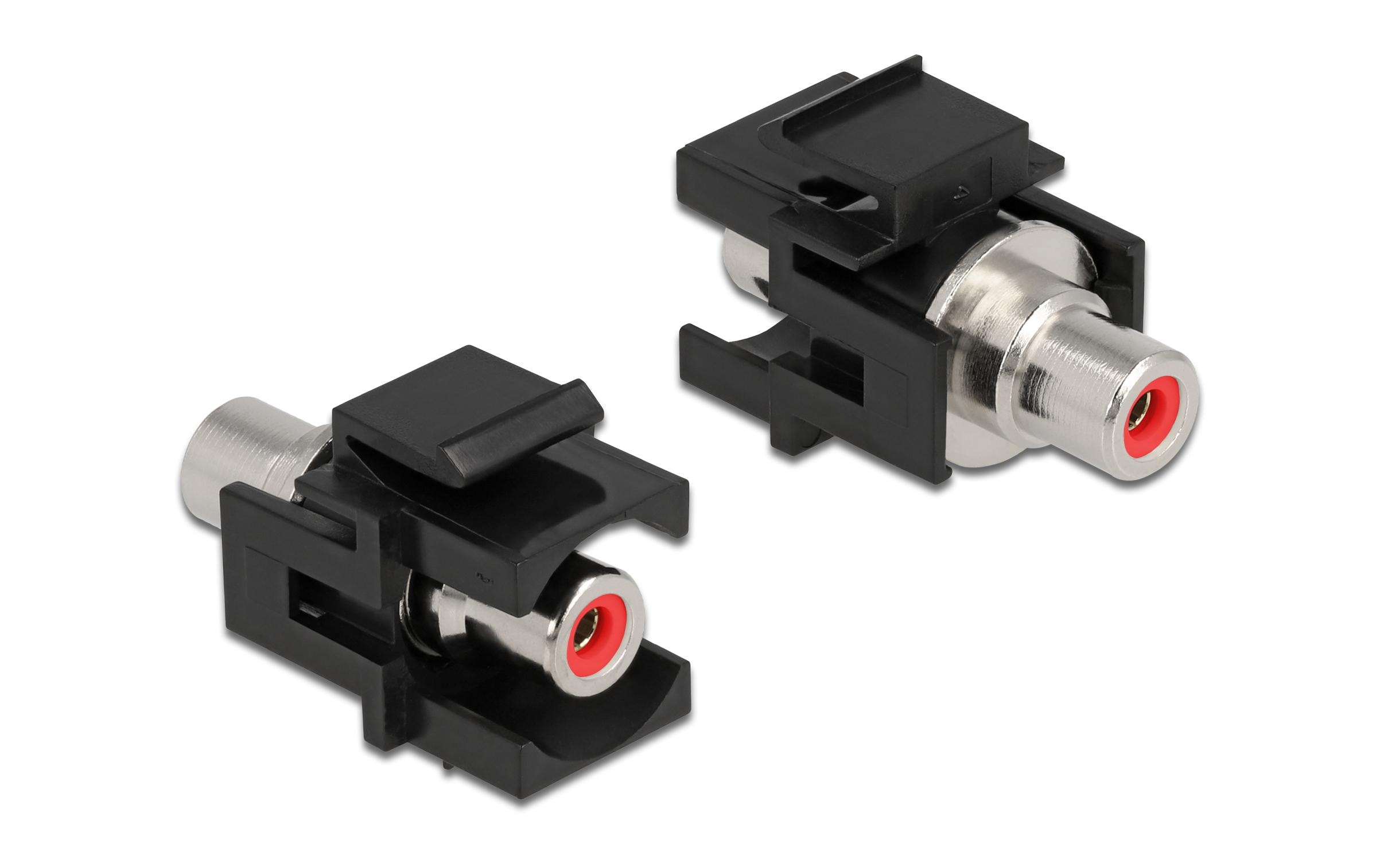 Delock Keystone-Modul Cinch-Buchse auf Cinch-Buchse Rot / Schwarz