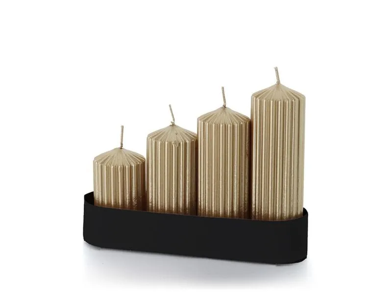 balthasar Adventstufenset Rille Gold, 4 Stück