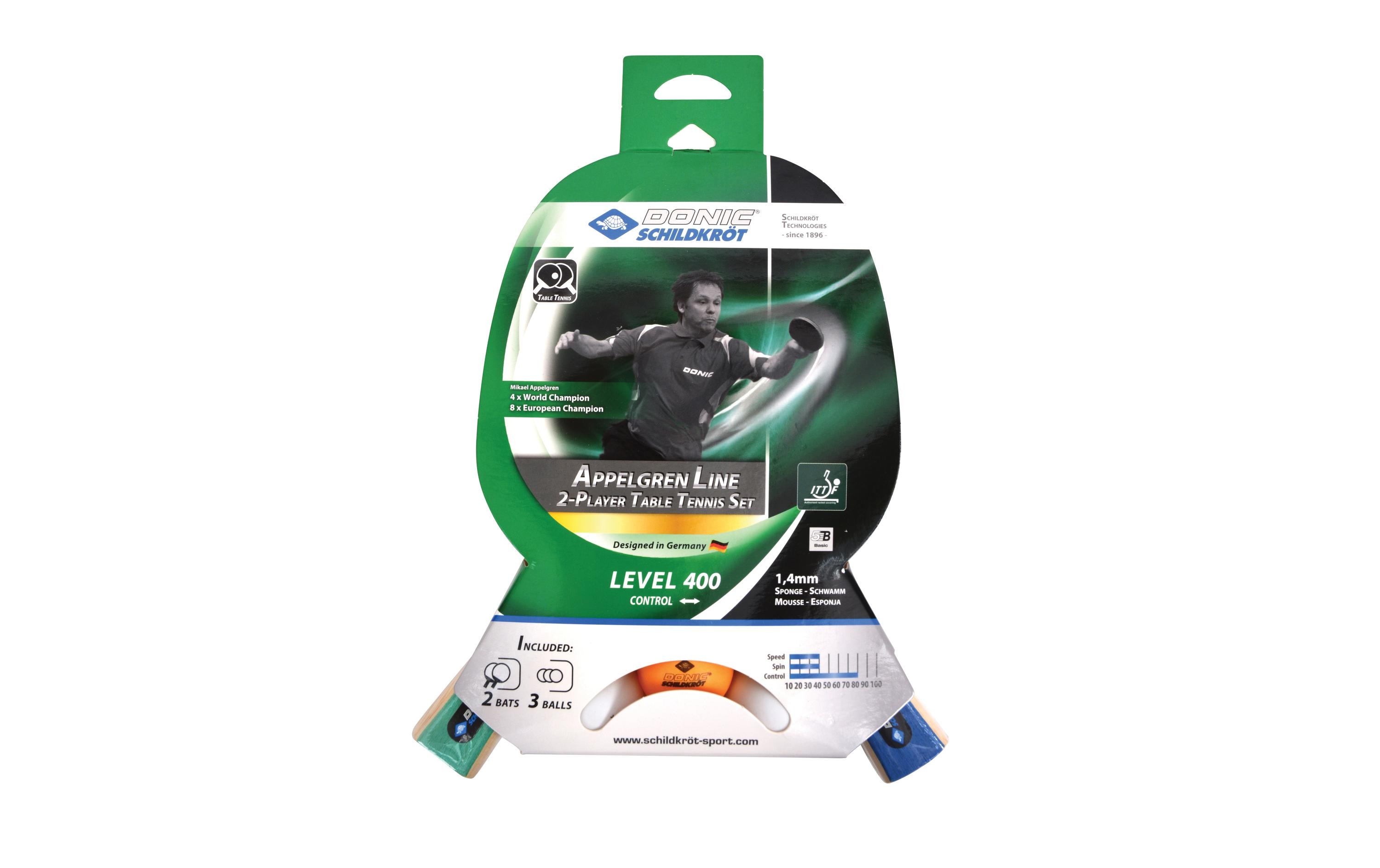 DONIC Schildkröt Tischtennis Set Level 400 Applegren Line