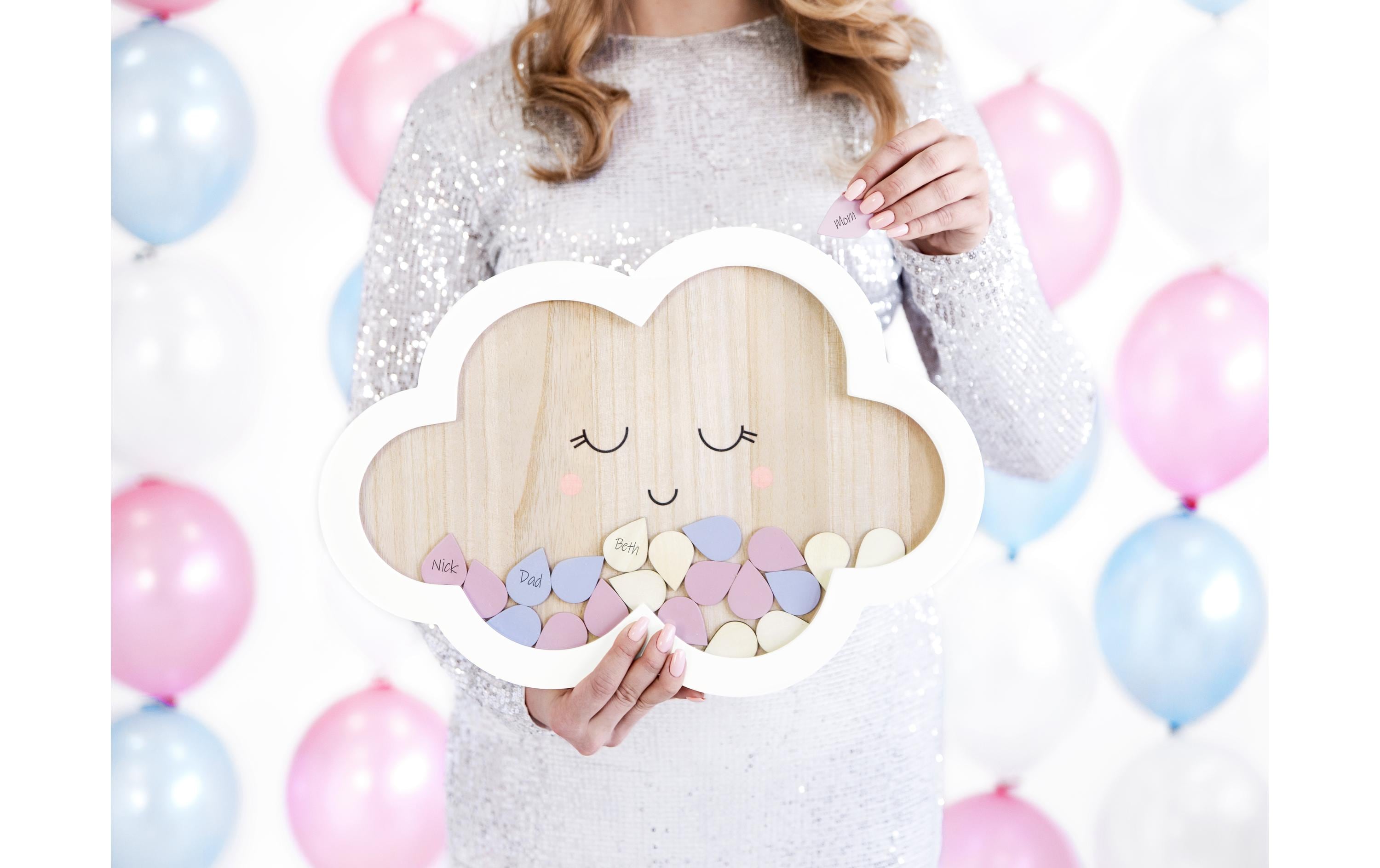 Partydeco Gästebuch Wolke Mehrfarbig