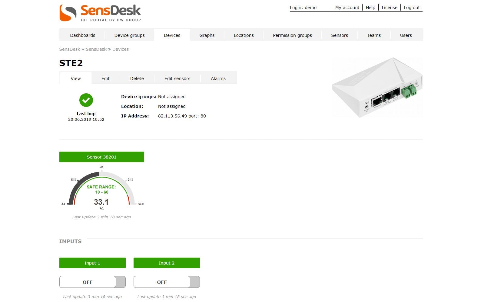 HWgroup Temperatur-Sensor SNMP, WLAN, PoE HWg-STE2-R2-Kit