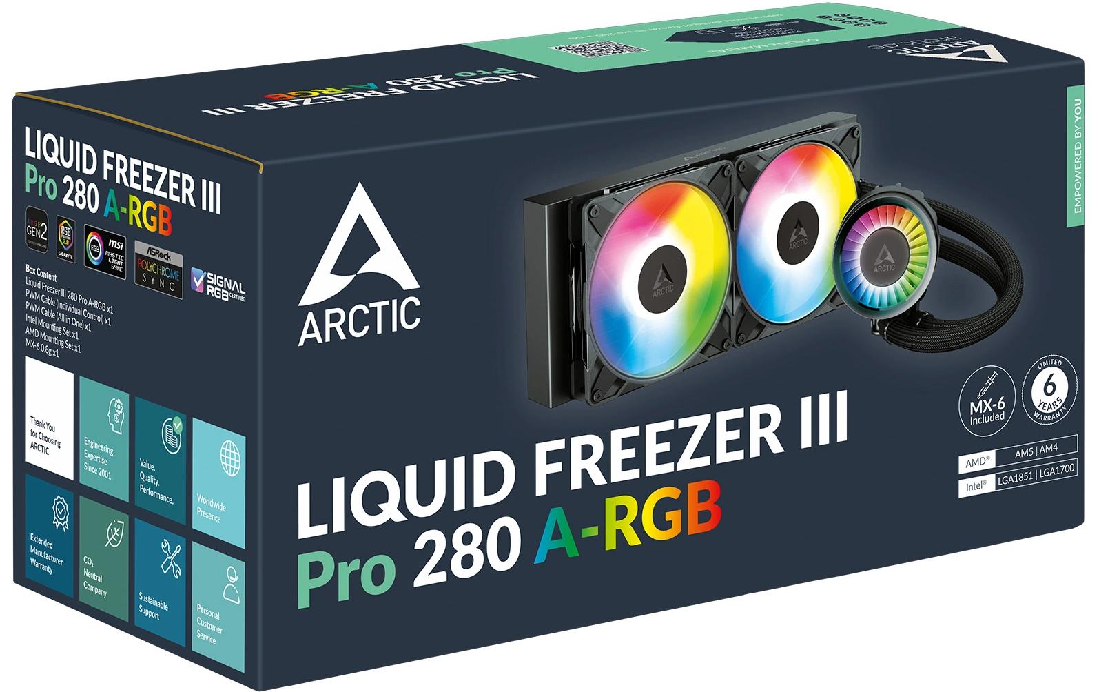Arctic Cooling Wasserkühlung Arctic Liquid Freezer III P 280 ARGB Schwarz