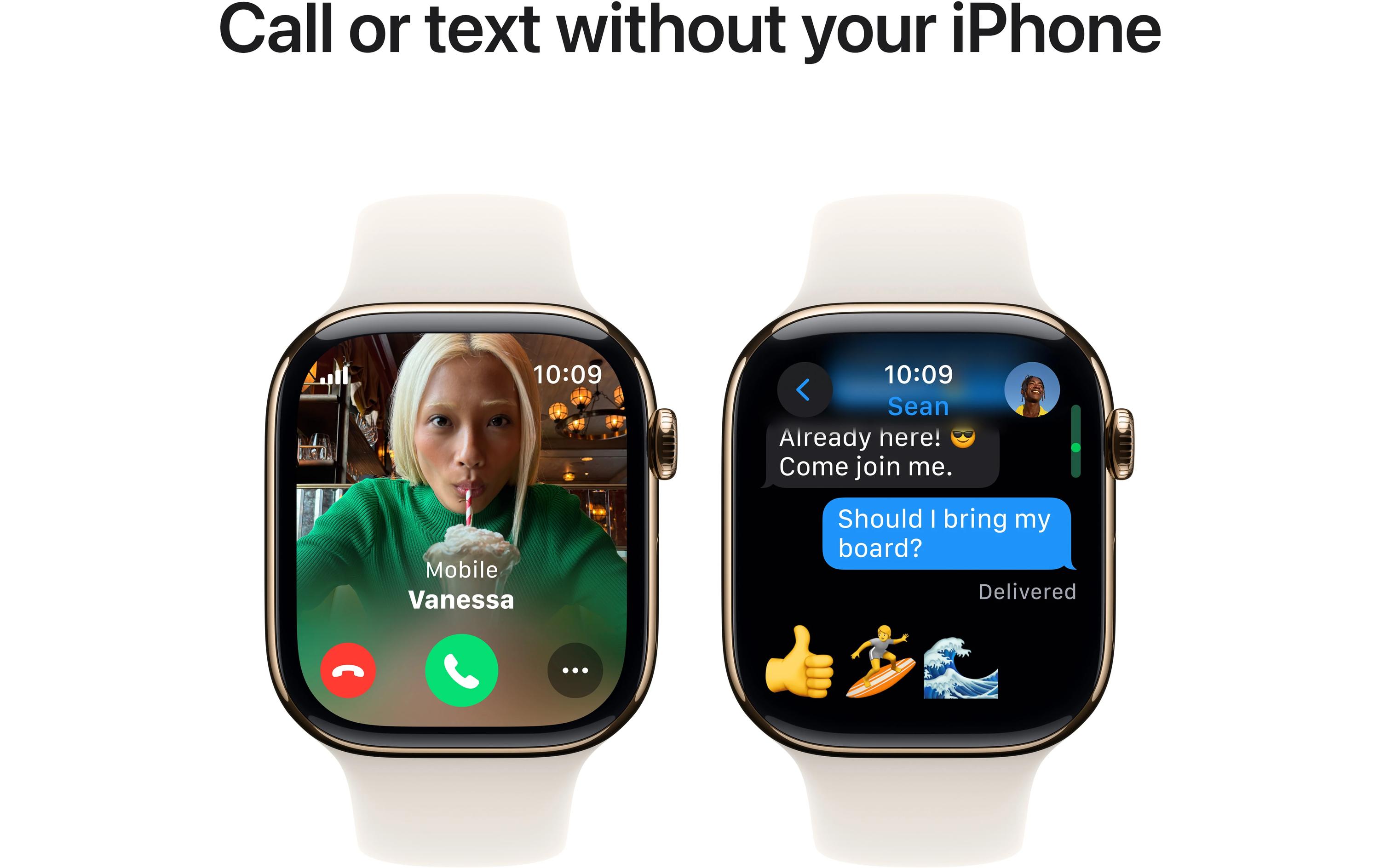 Apple Watch Series 10 46 mm LTE Titanium Gold Sport Polarlicht M/L