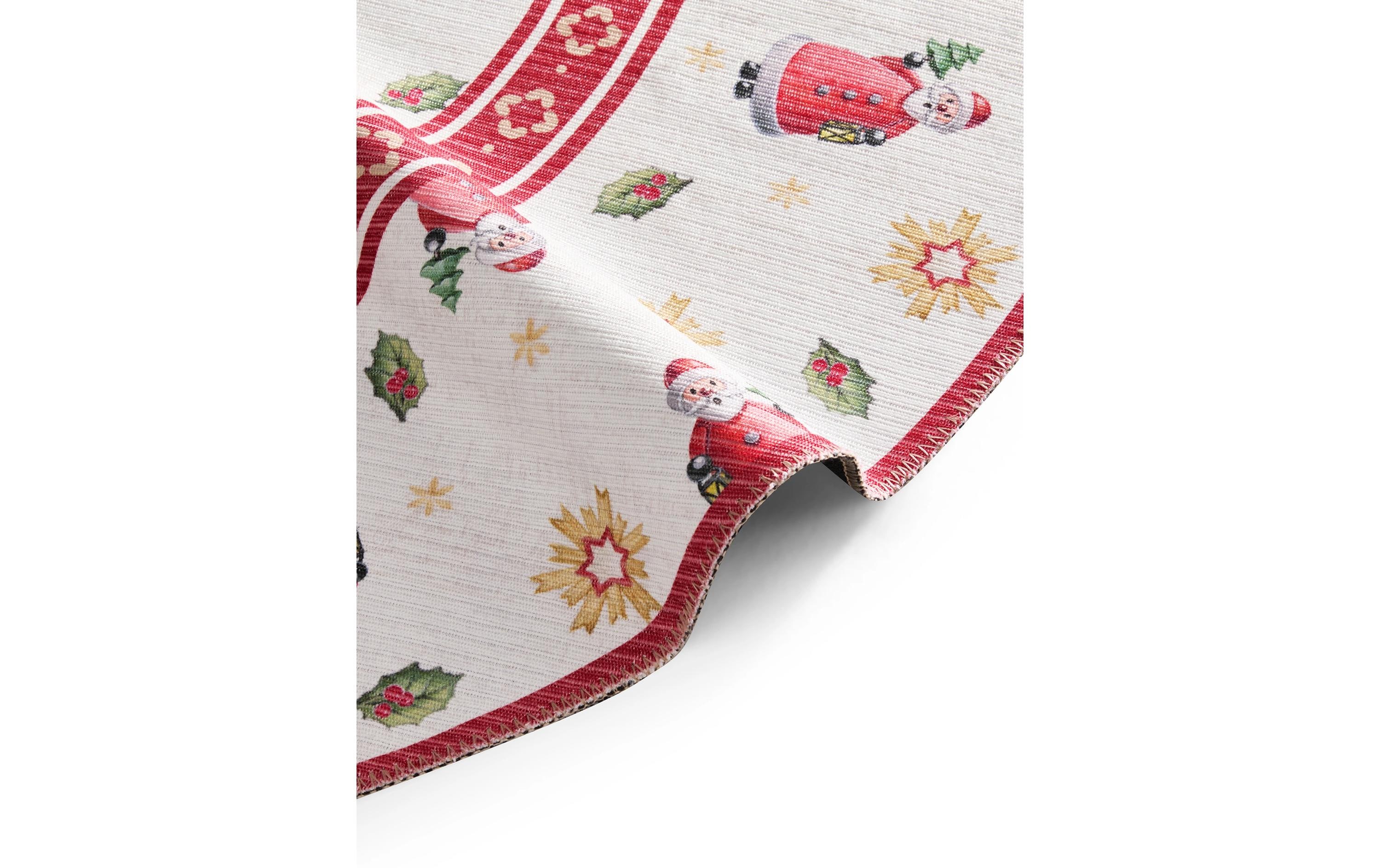 Villeroy & Boch Weihnachtsteppich Santa Claus 160 cm, Rot