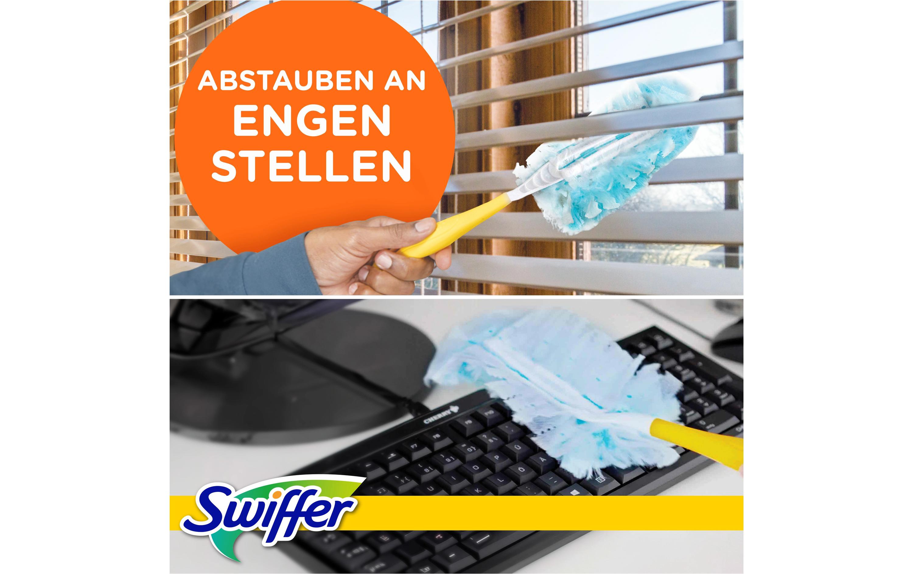 Swiffer Staubmagnet mit Griff 3 Stück, Blau/Gelb